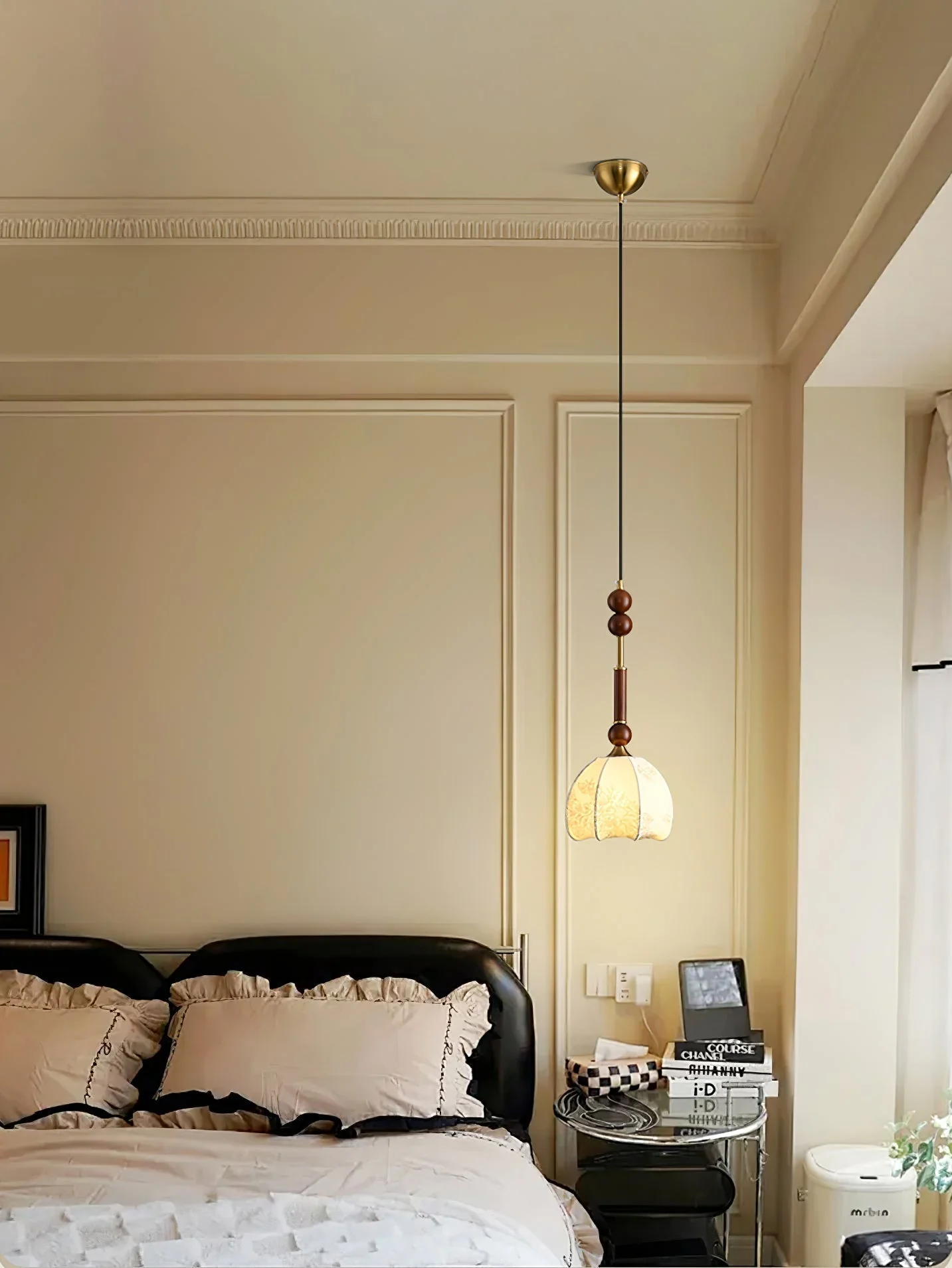 AmberGlow Vintage Wood Pendant Lamp - Image 12