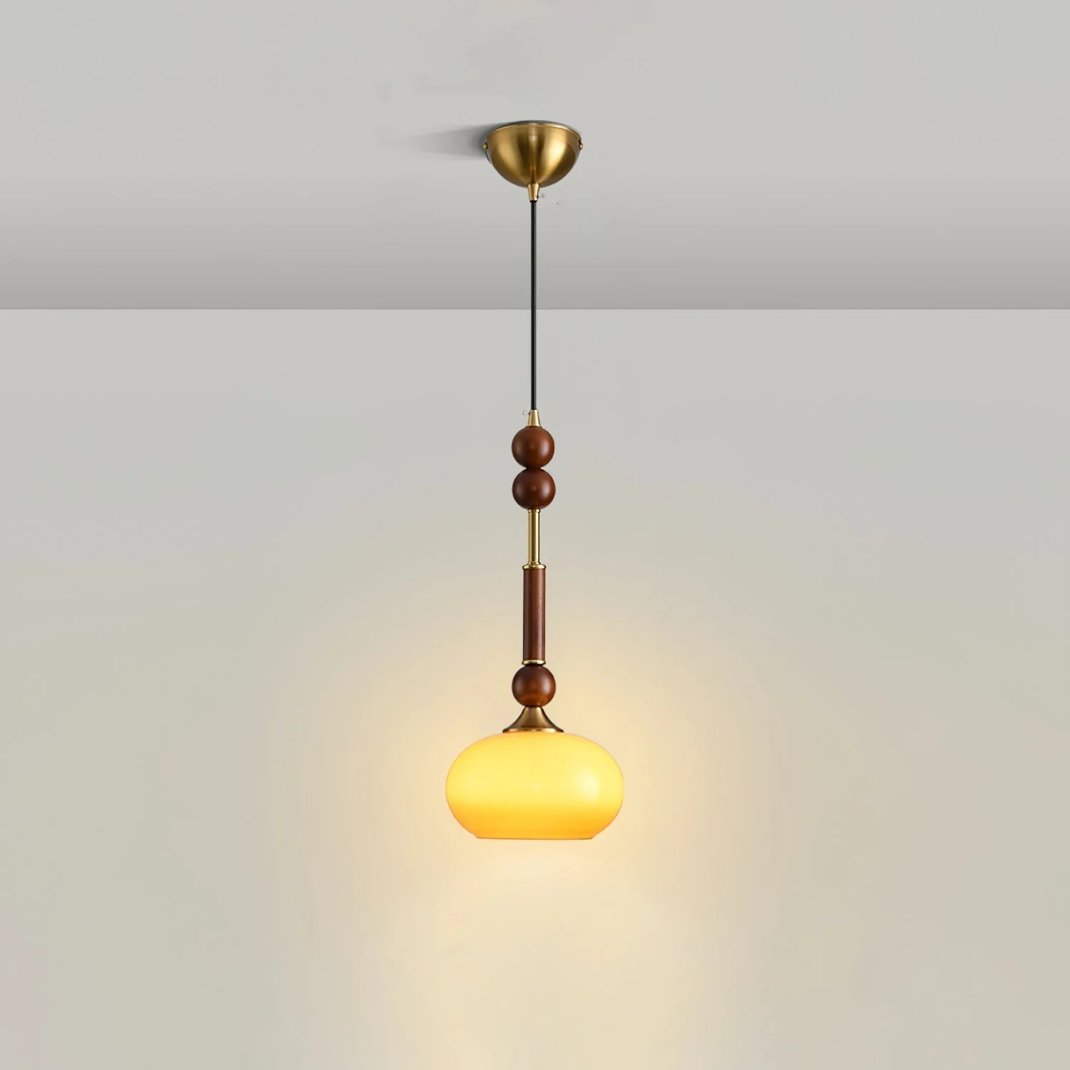 AmberGlow Vintage Wood Pendant Lamp - Image 15