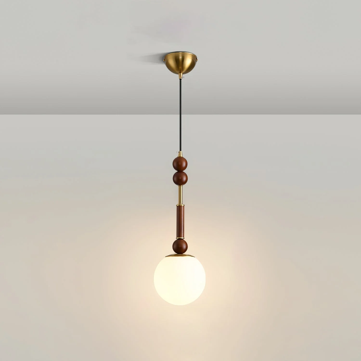 AmberGlow Vintage Wood Pendant Lamp - Image 17