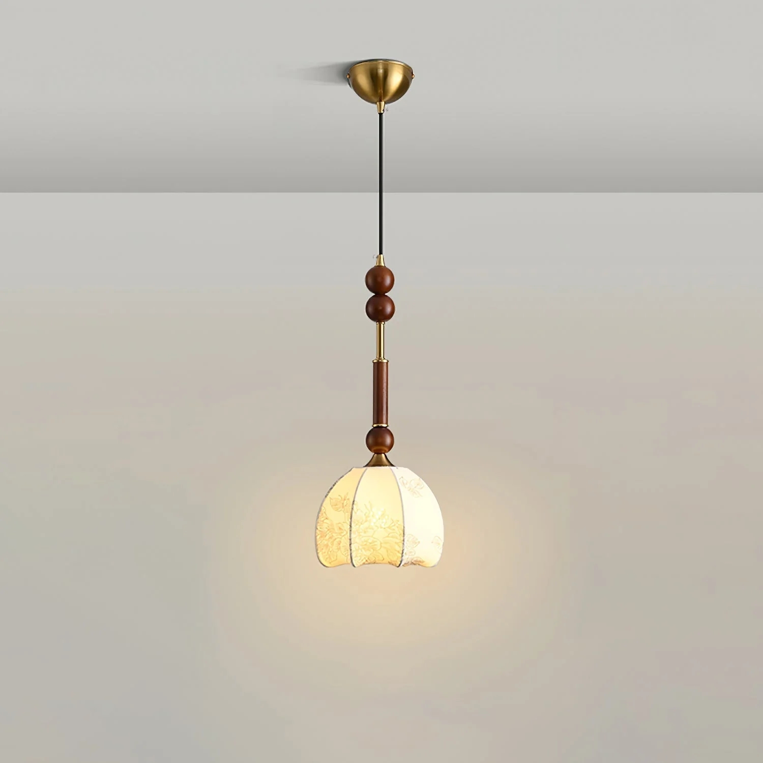 AmberGlow Vintage Wood Pendant Lamp - Image 2