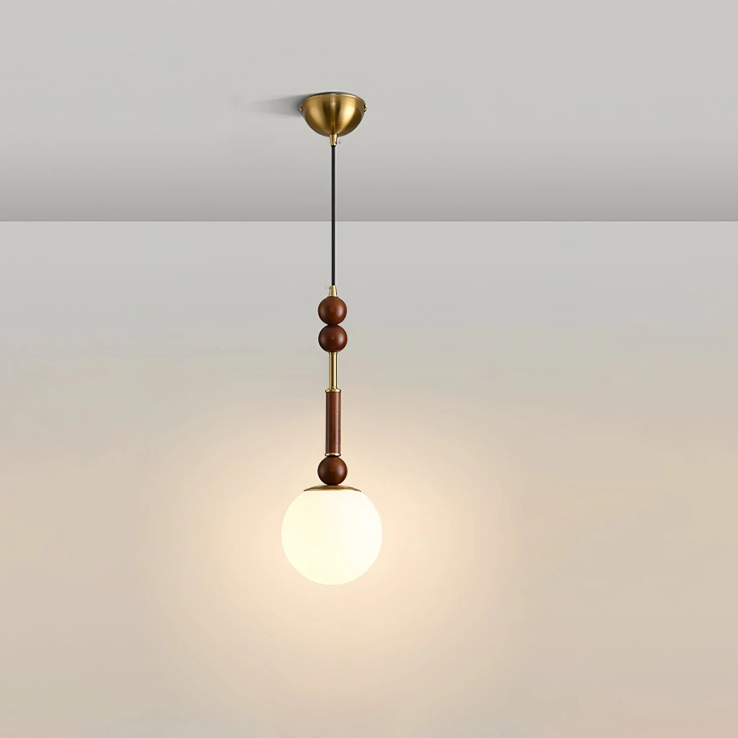 AmberGlow Vintage Wood Pendant Lamp - Image 5
