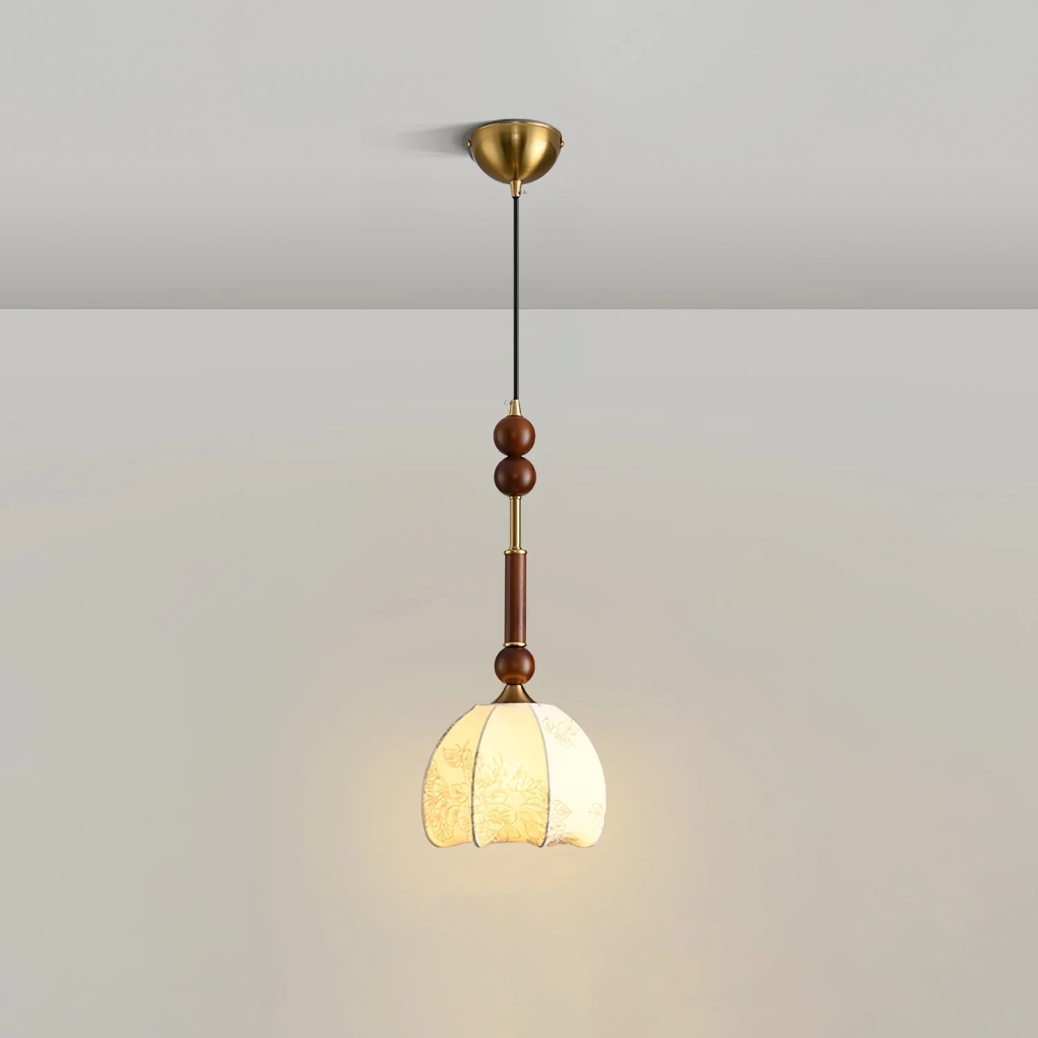 AmberGlow Vintage Wood Pendant Lamp - Image 7