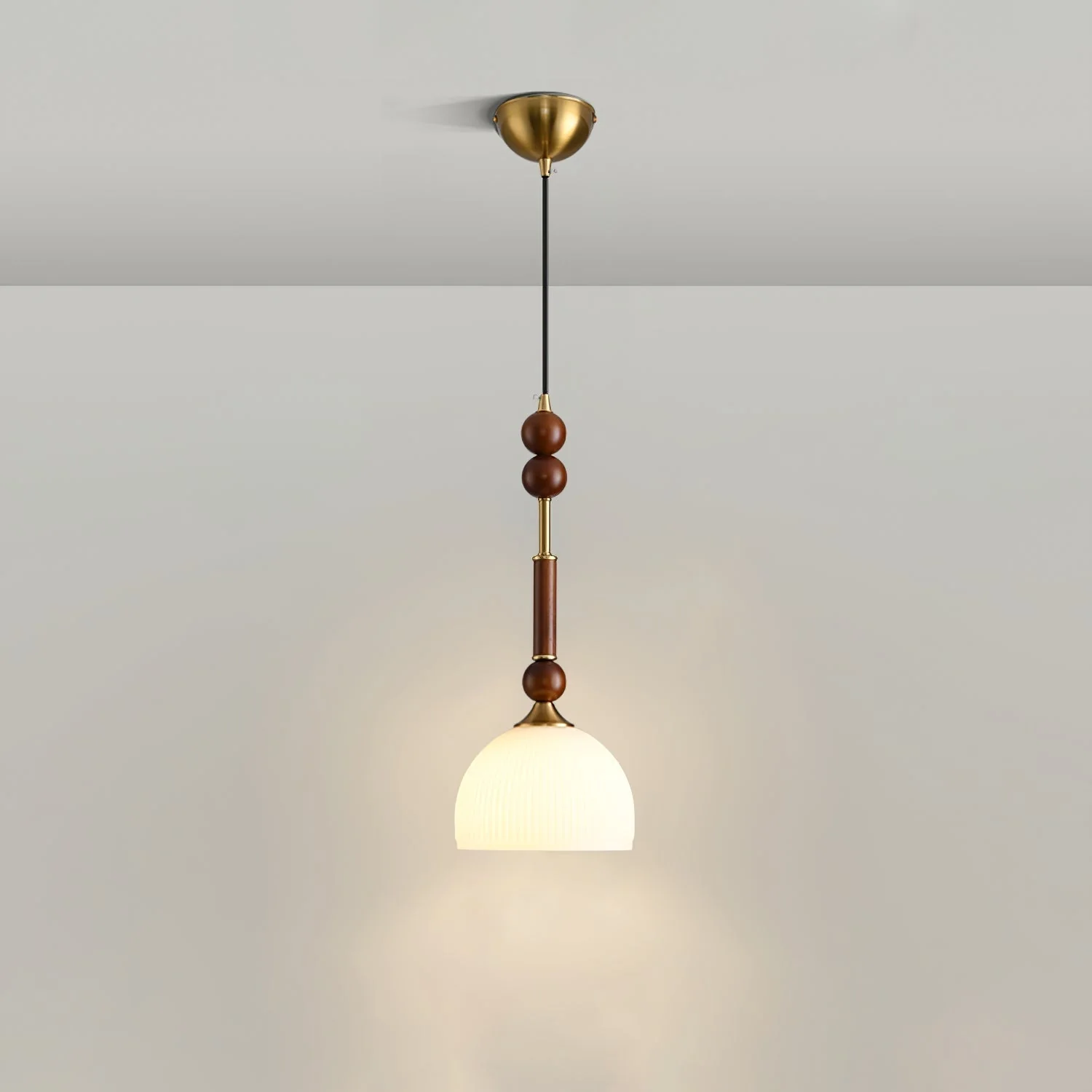 AmberGlow Vintage Wood Pendant Lamp - Image 8