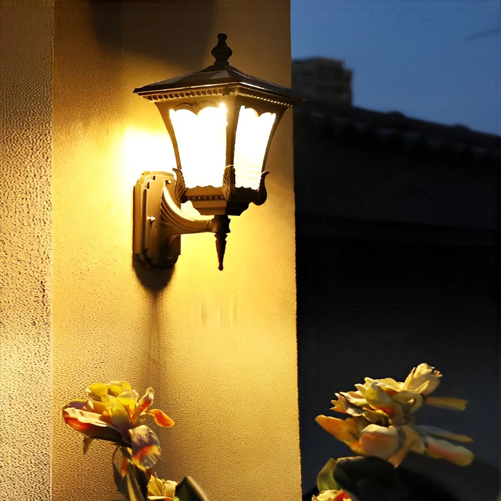 Angelia Vintage Striped LED Retro Glass Outdoor Wall Lights
