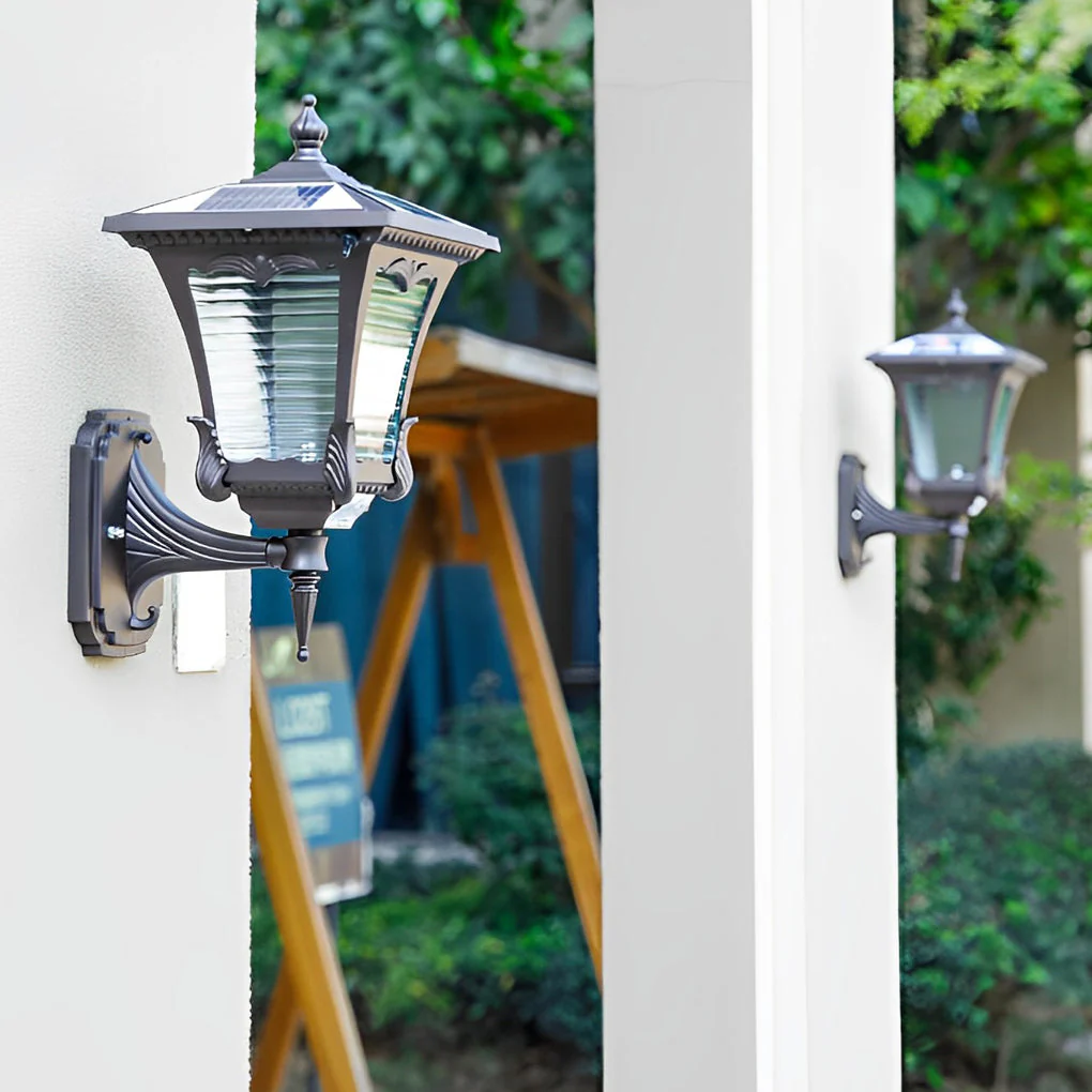 Angelia Vintage Striped LED Retro Glass Outdoor Wall Lights - Image 4