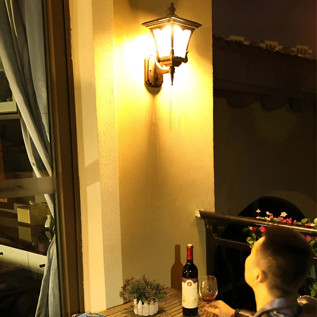 Angelia Vintage Striped LED Retro Glass Outdoor Wall Lights - Image 5