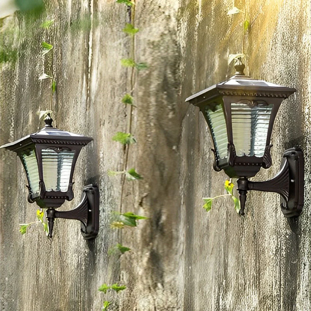 Angelia Vintage Striped LED Retro Glass Outdoor Wall Lights - Image 6