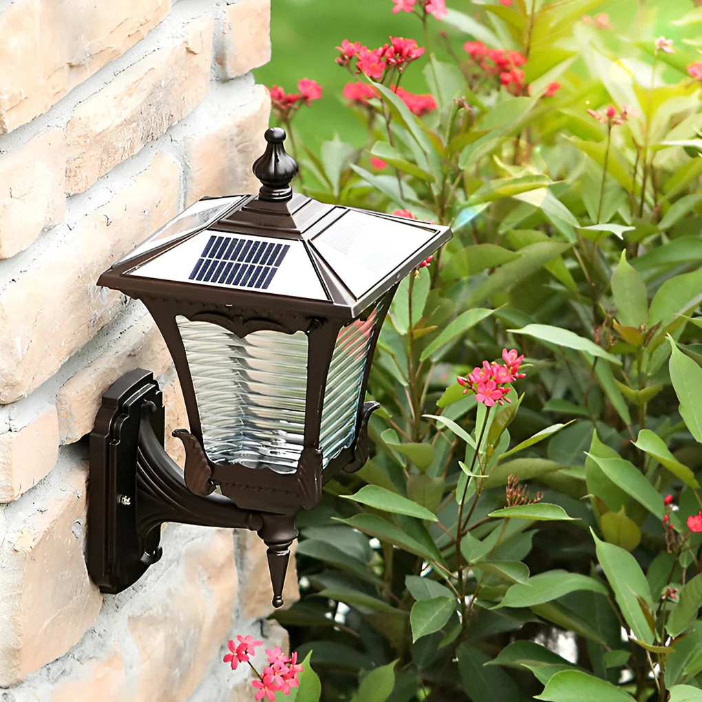 Angelia Vintage Striped LED Retro Glass Outdoor Wall Lights - Image 8