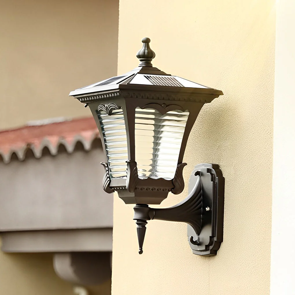 Angelia Vintage Striped LED Retro Glass Outdoor Wall Lights - Image 9
