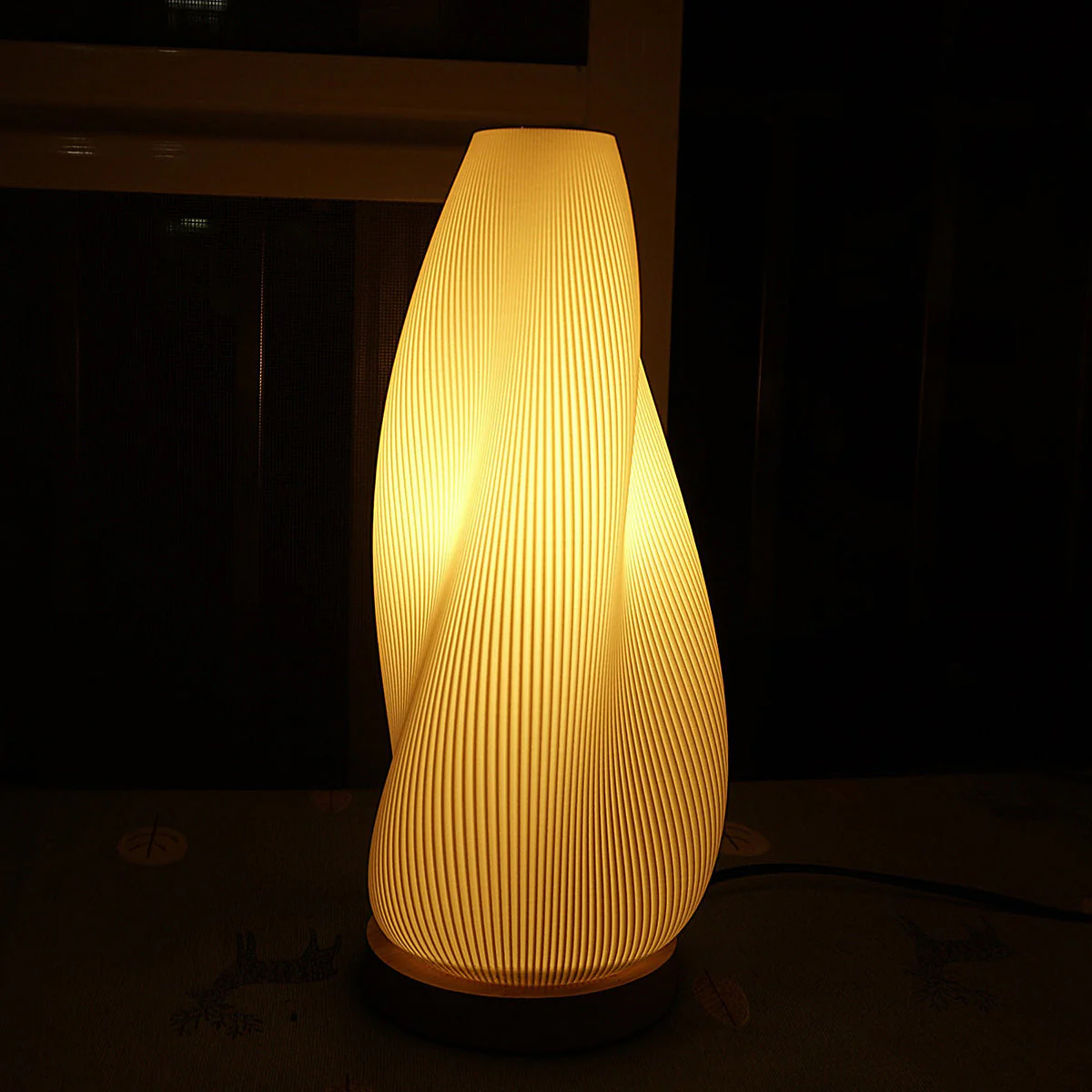 Aphrodite Farmhouse Wood Plastic Table Lamp - Image 5
