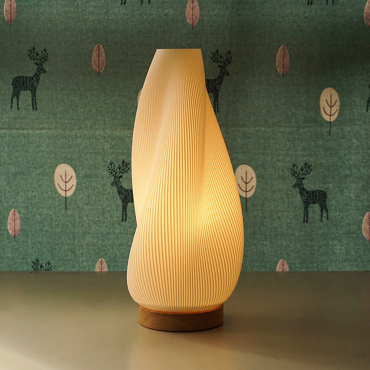 Aphrodite Farmhouse Wood Plastic Table Lamp - Image 7