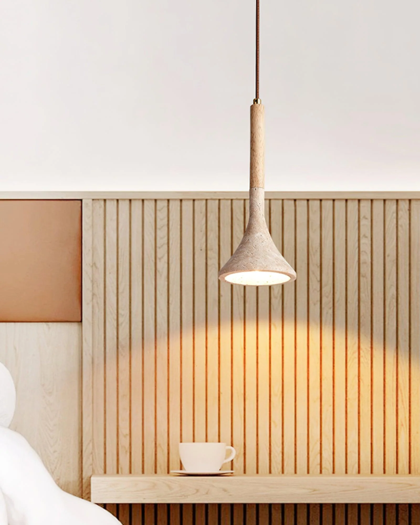 Aplomb Wabi-Sabi Travertine Pendant Light - Image 4