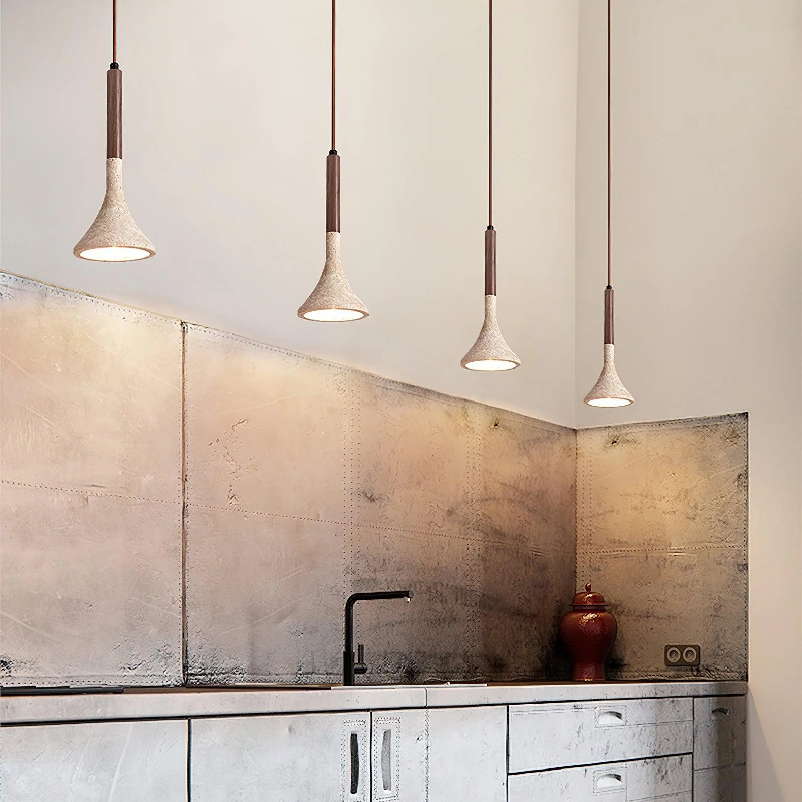 Aplomb Wabi-Sabi Travertine Pendant Light - Image 7