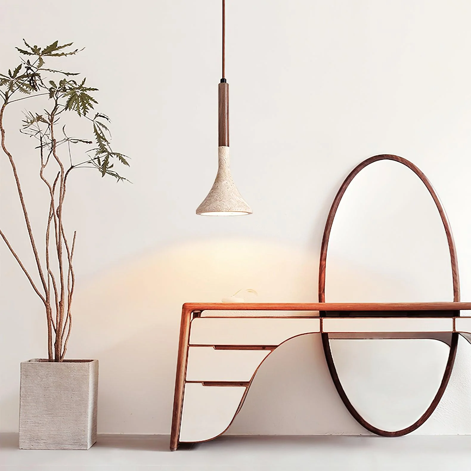 Aplomb Wabi-Sabi Travertine Pendant Light - Image 8