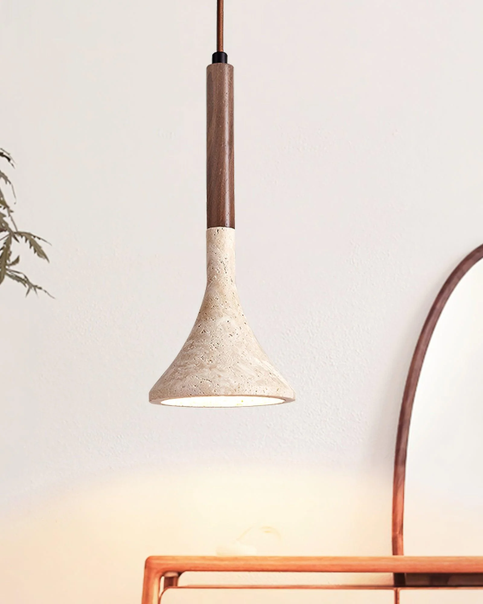 Aplomb Wabi-Sabi Travertine Pendant Light - Image 9