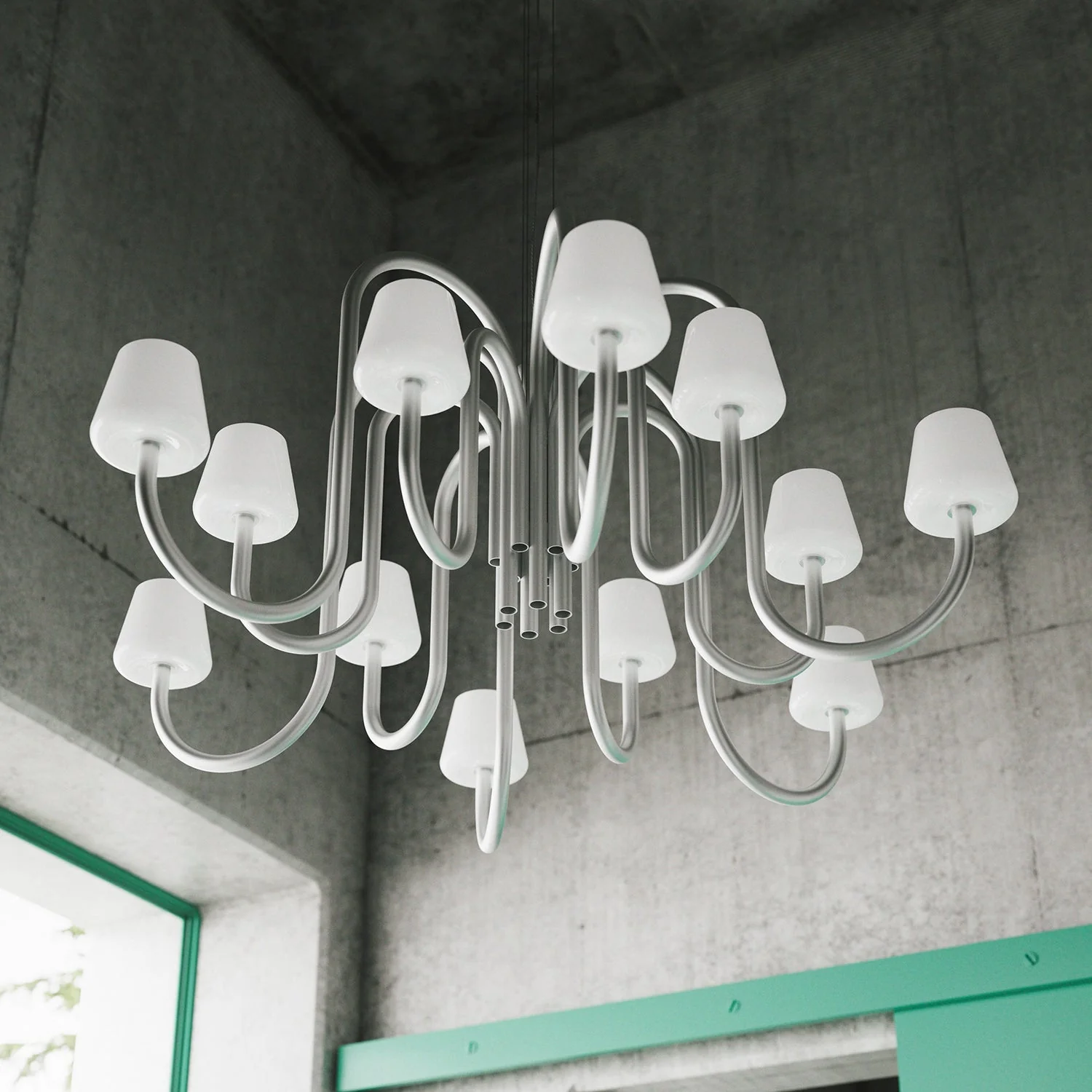 Apollo Contemporary Glass Chandelier - Image 7