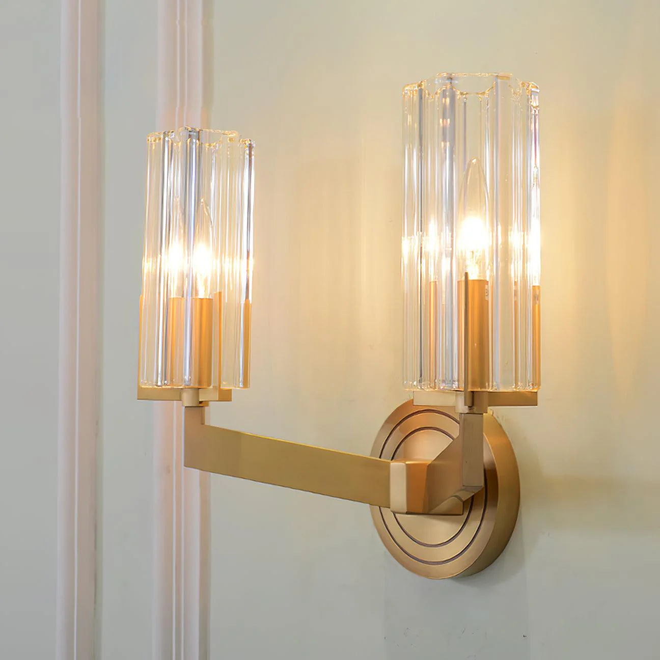 Aqua Premium Elegance Brass Glass Wall Lamp - Image 16