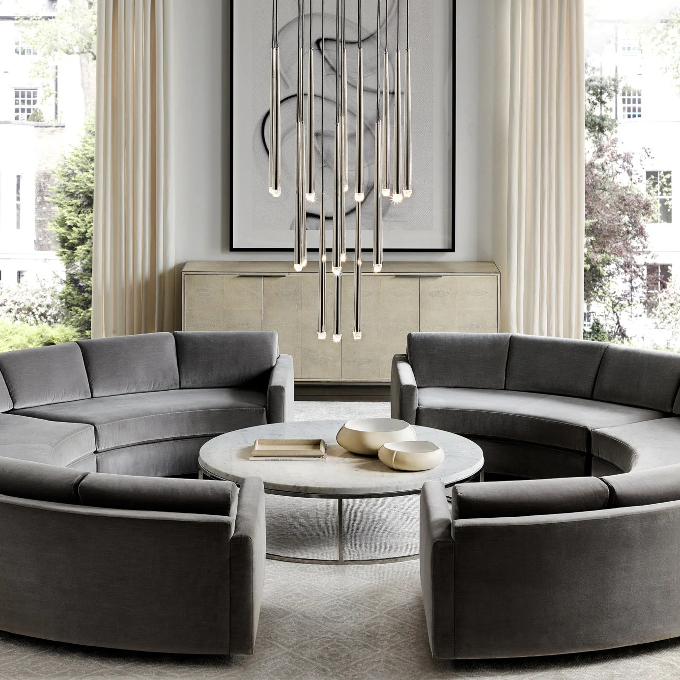 Aquitaine Minimalist Brass Chandelier - Image 3