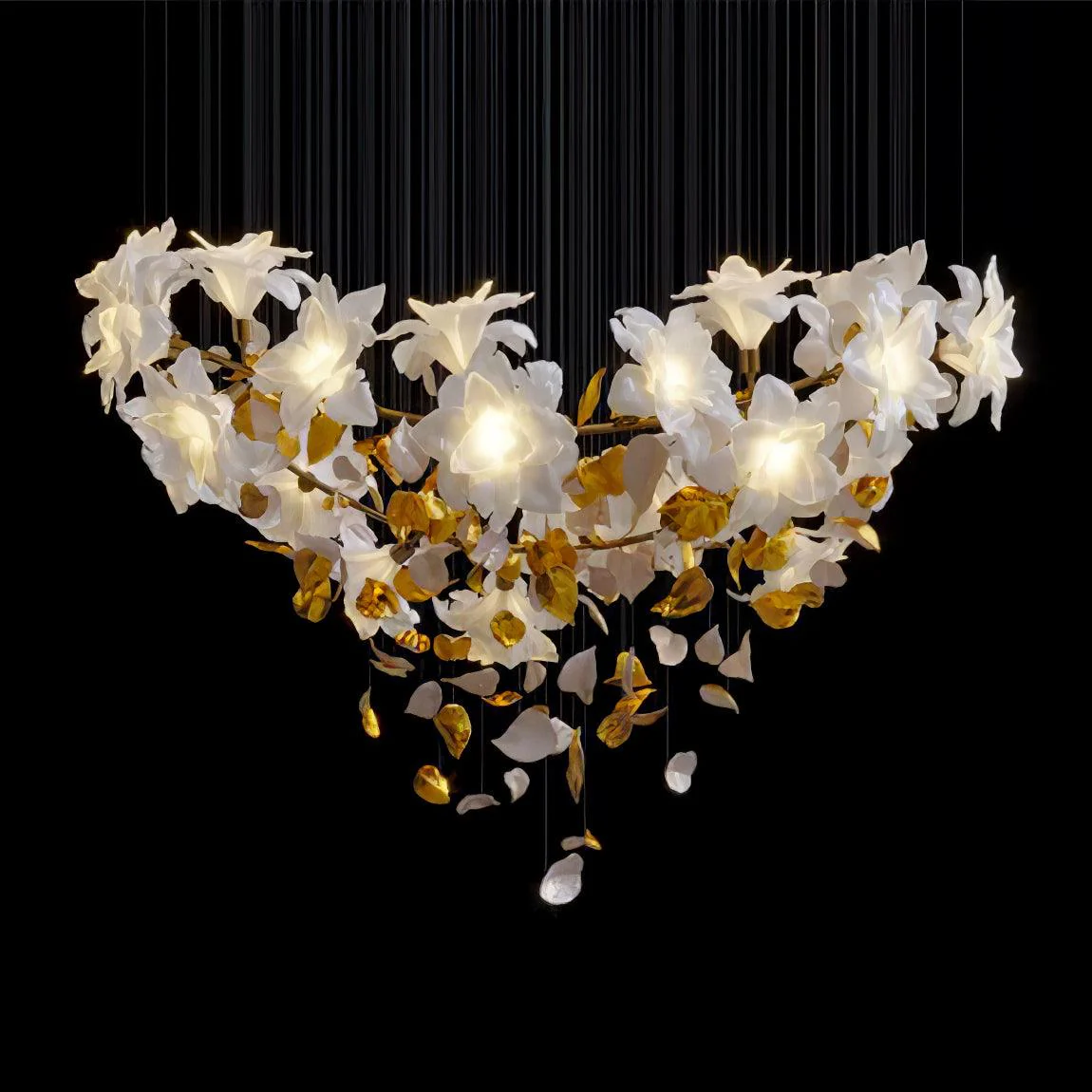 Araeos Flying Flowers Fluttering Brass Chandelier - Image 13