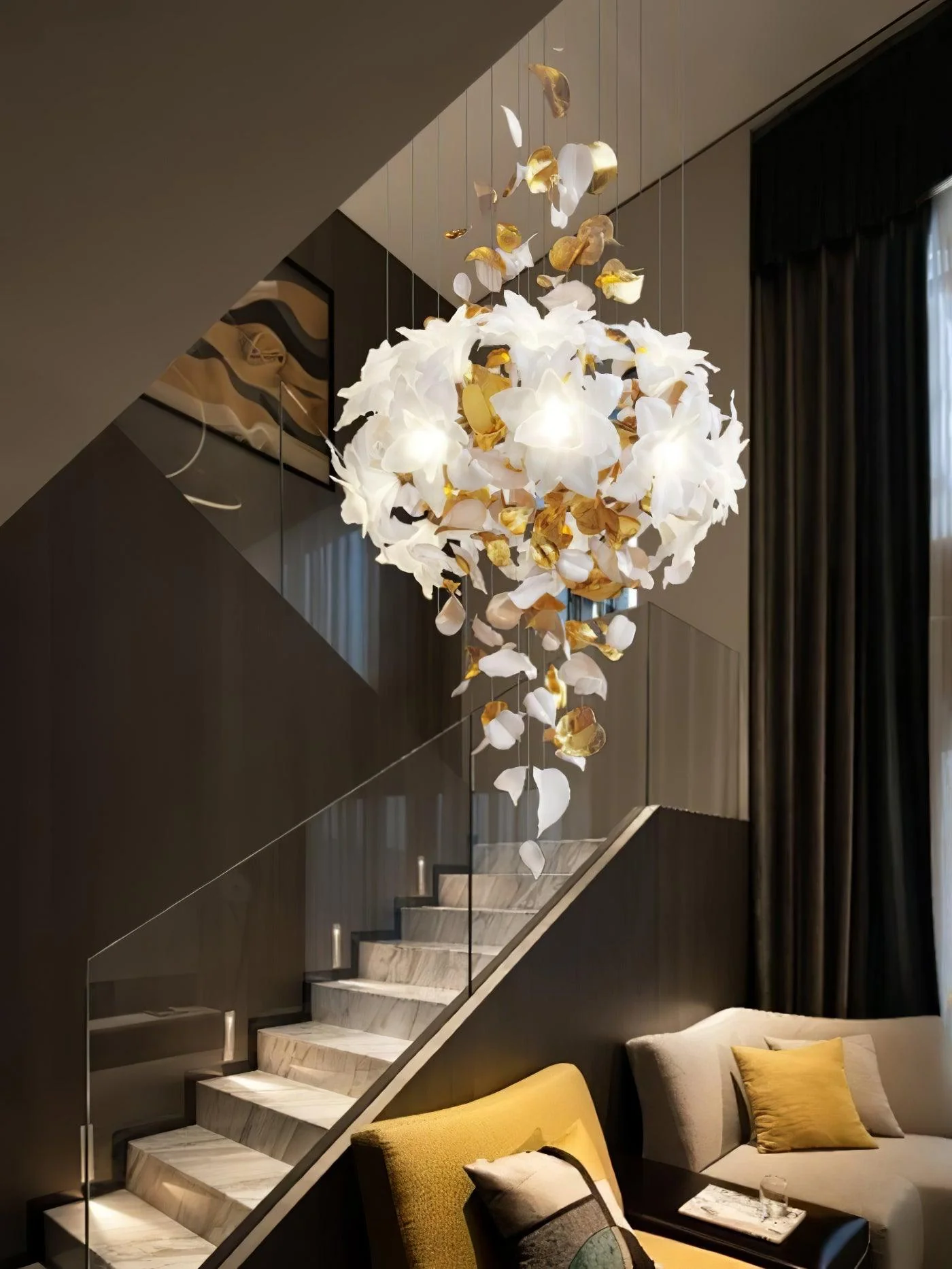 Araeos Flying Flowers Fluttering Brass Chandelier - Image 22