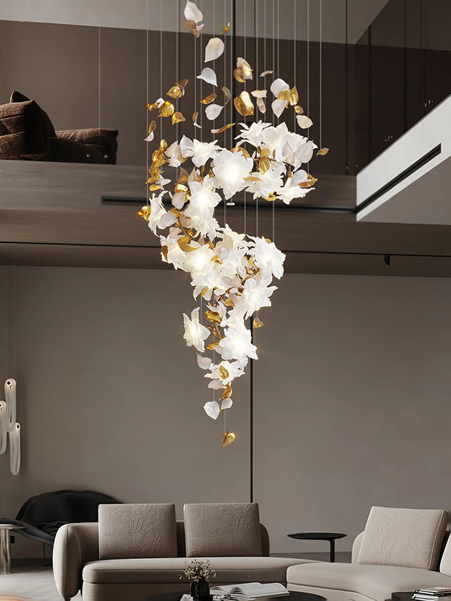 Araeos Flying Flowers Fluttering Brass Chandelier - Image 27