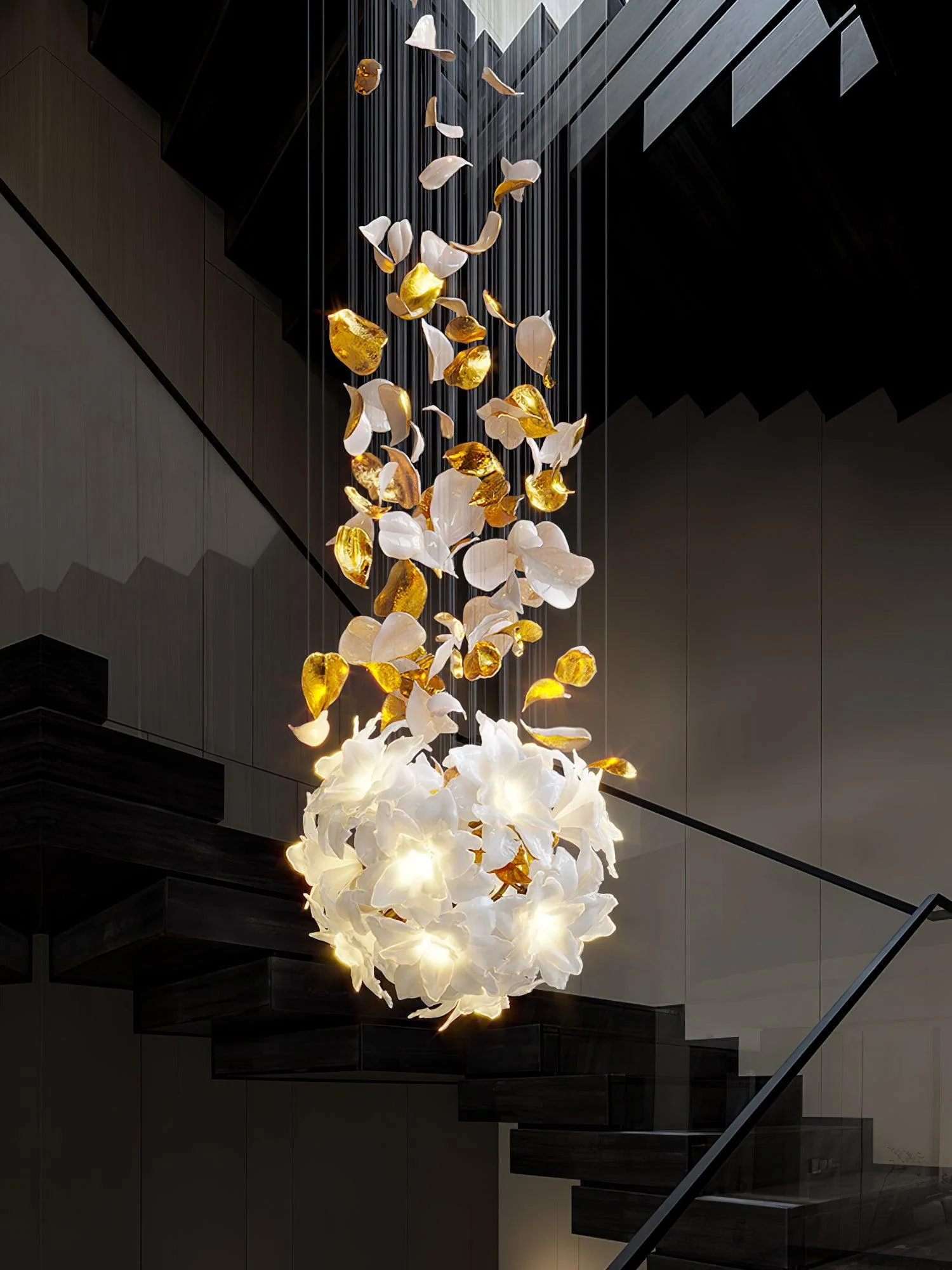 Araeos Flying Flowers Fluttering Brass Chandelier - Image 29