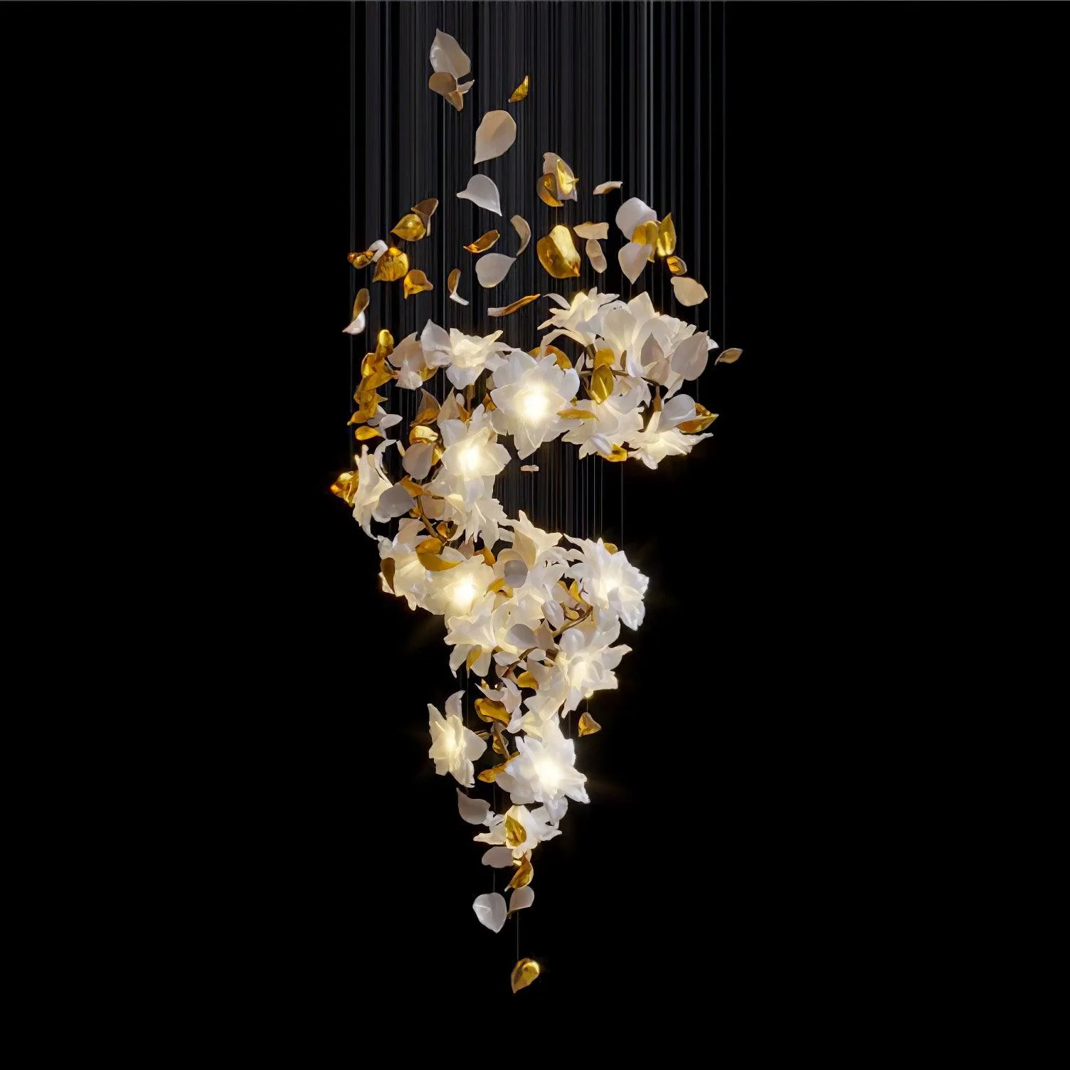 Araeos Flying Flowers Fluttering Brass Chandelier - Image 32