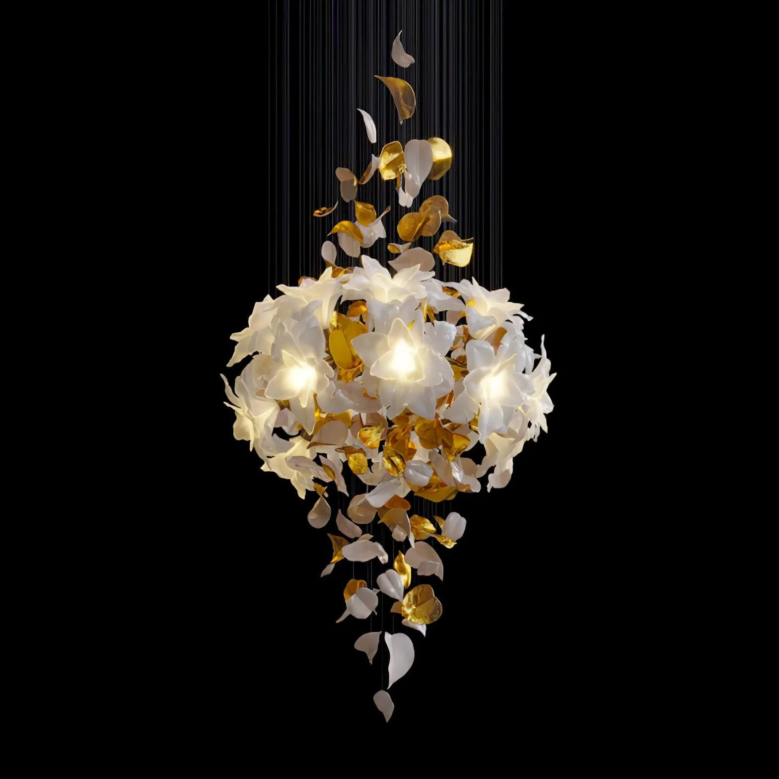 Araeos Flying Flowers Fluttering Brass Chandelier - Image 33