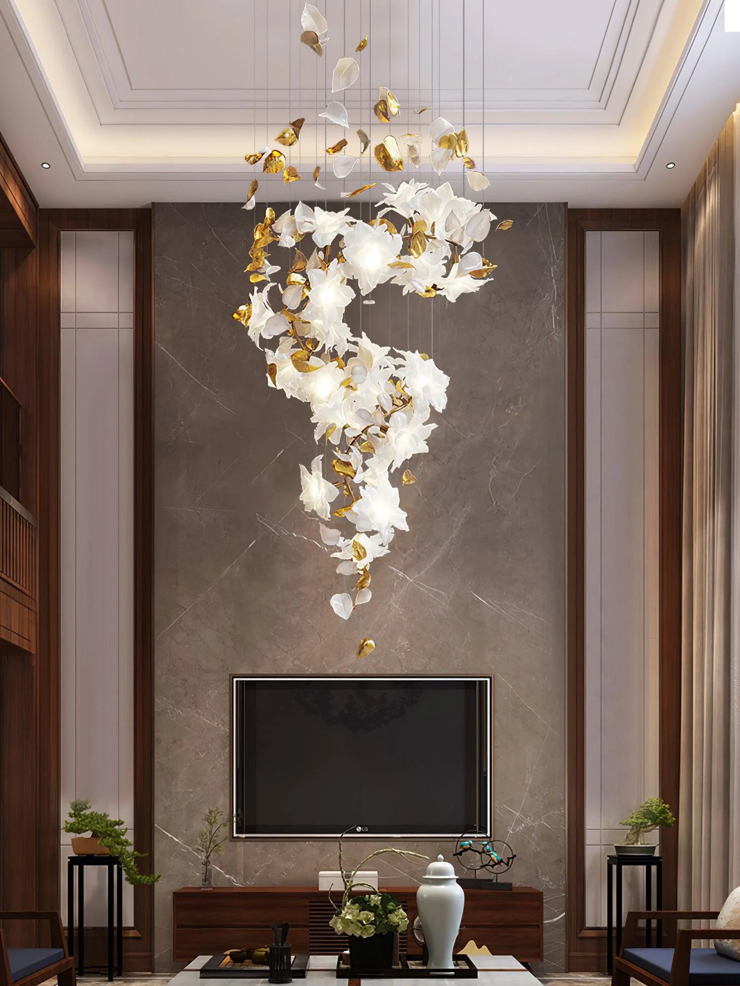 Araeos Flying Flowers Fluttering Brass Chandelier - Image 41
