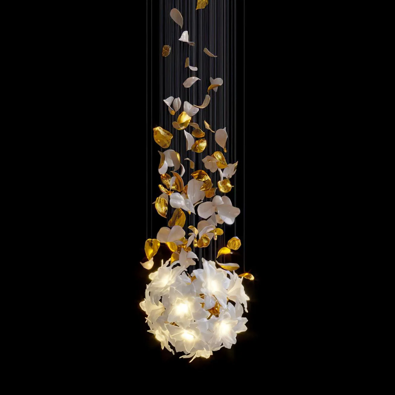 Araeos Flying Flowers Fluttering Brass Chandelier - Image 8