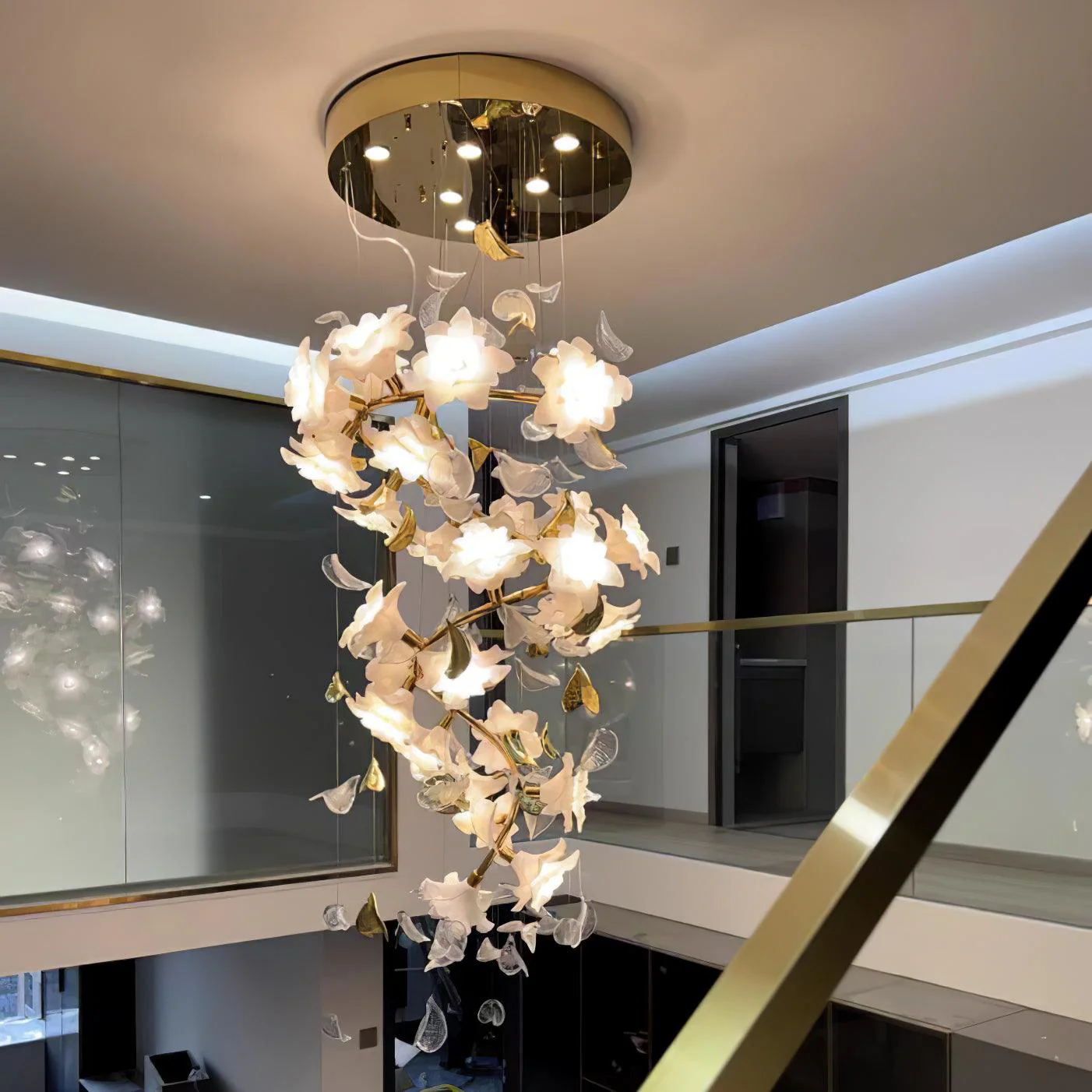 Araeos Flying Flowers Fluttering Brass Chandelier - Image 9