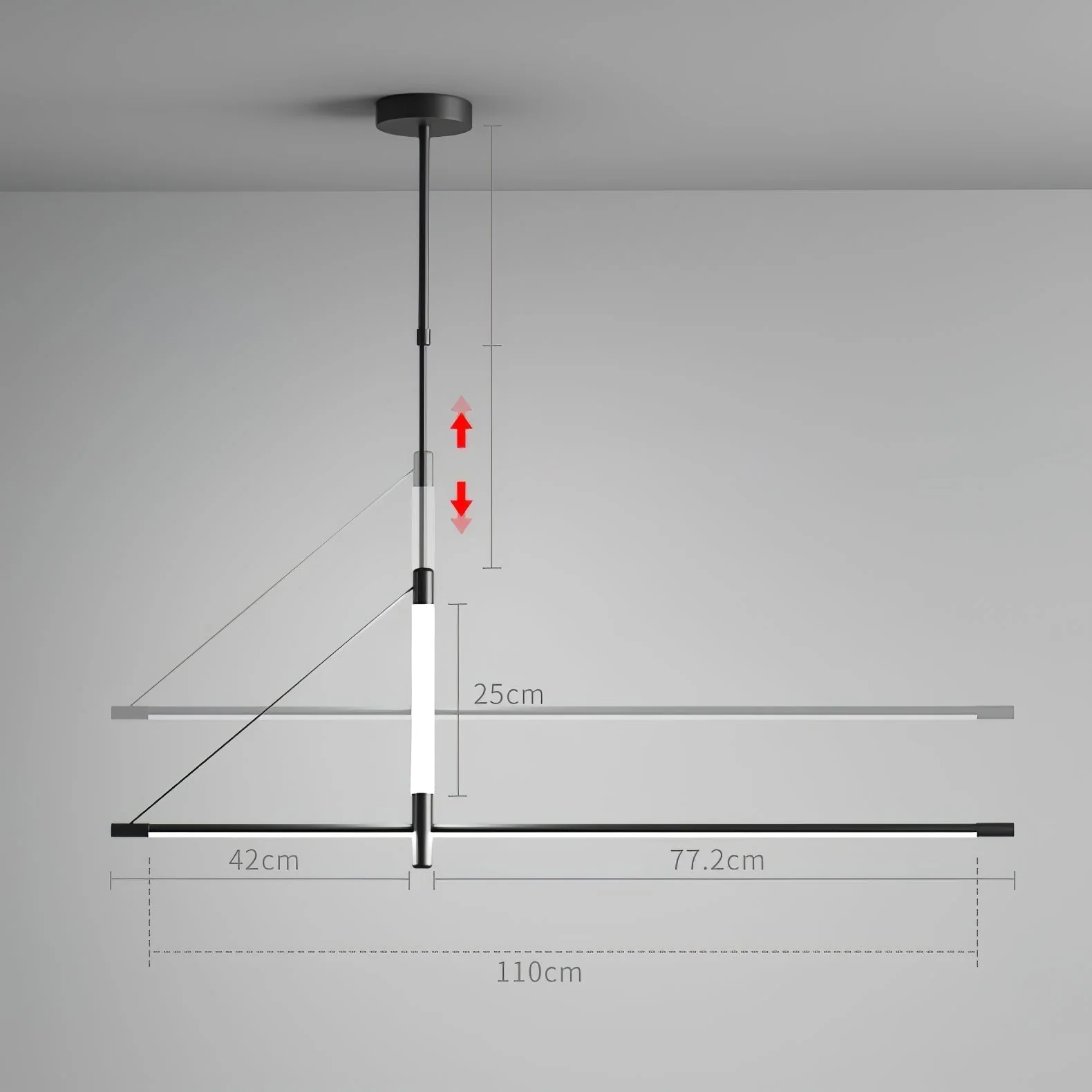 Araeyra Modern Minimalist Linear Axis Pendant Light - Image 5