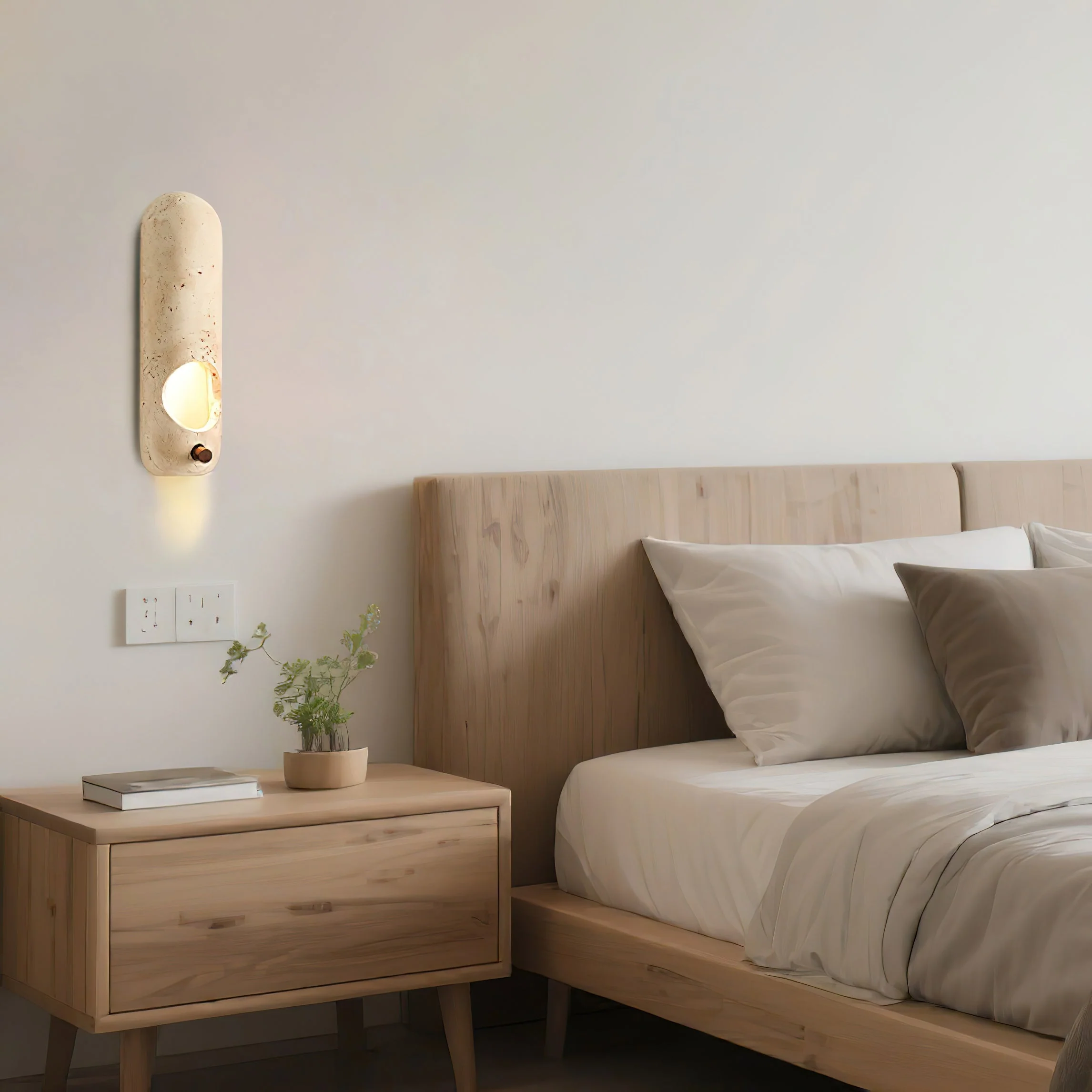 Arauz Wabi-Sabi Travertine Wall Light - Image 3