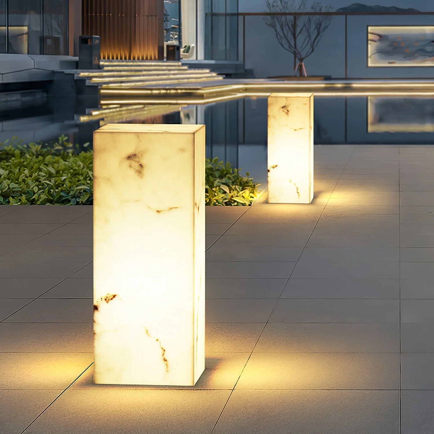 Ardorion Modern Minimalist Cube Marble Outdoor Light - Image 13