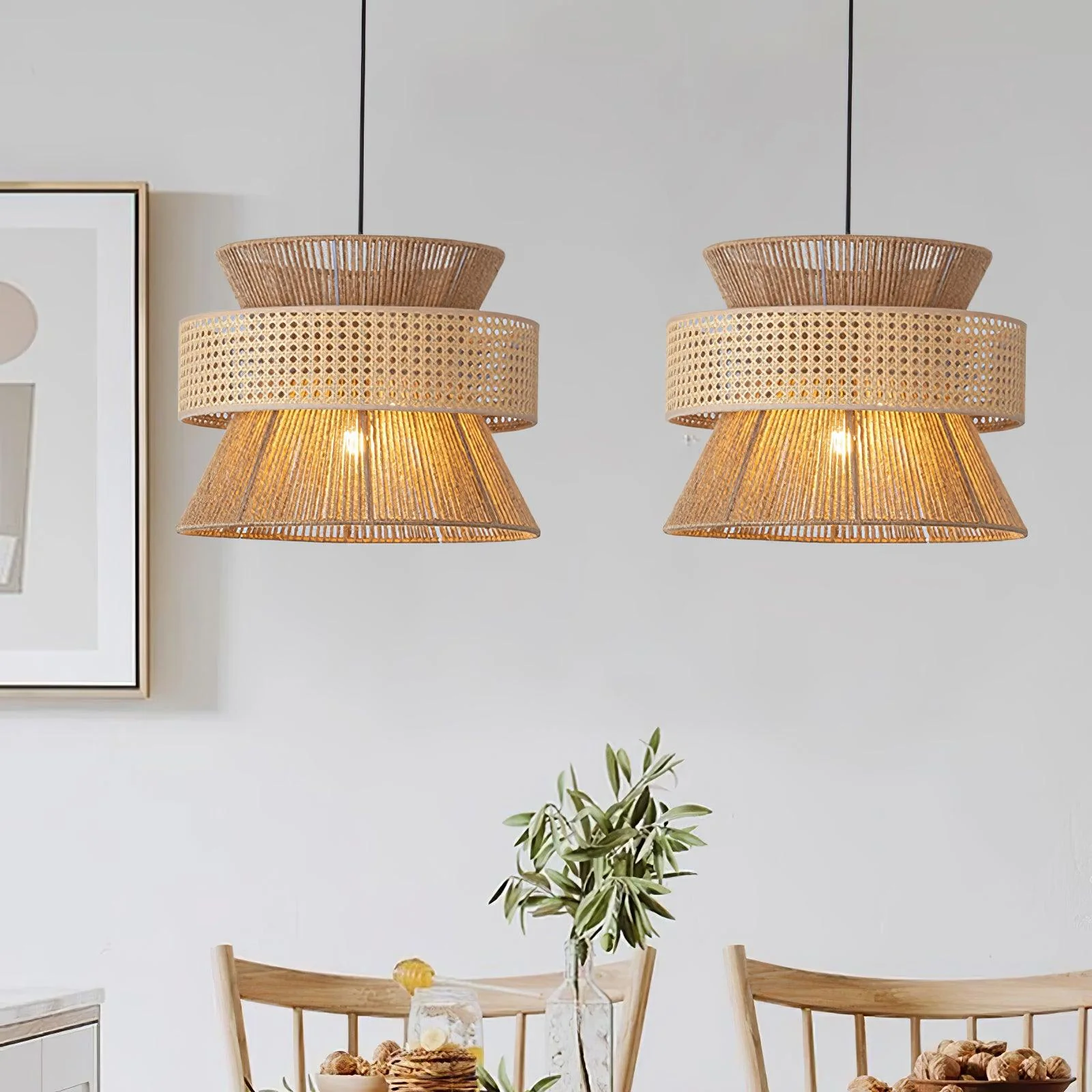 Aria Bohemian Bamboo Pendant Lamp - Image 4