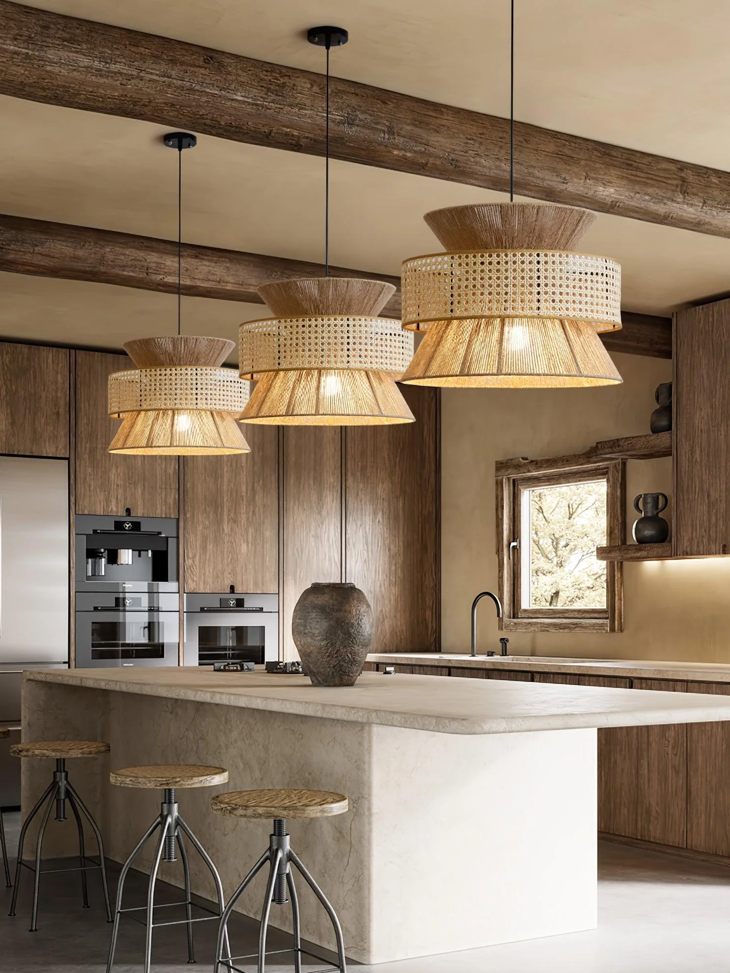 Aria Bohemian Bamboo Pendant Lamp - Image 7