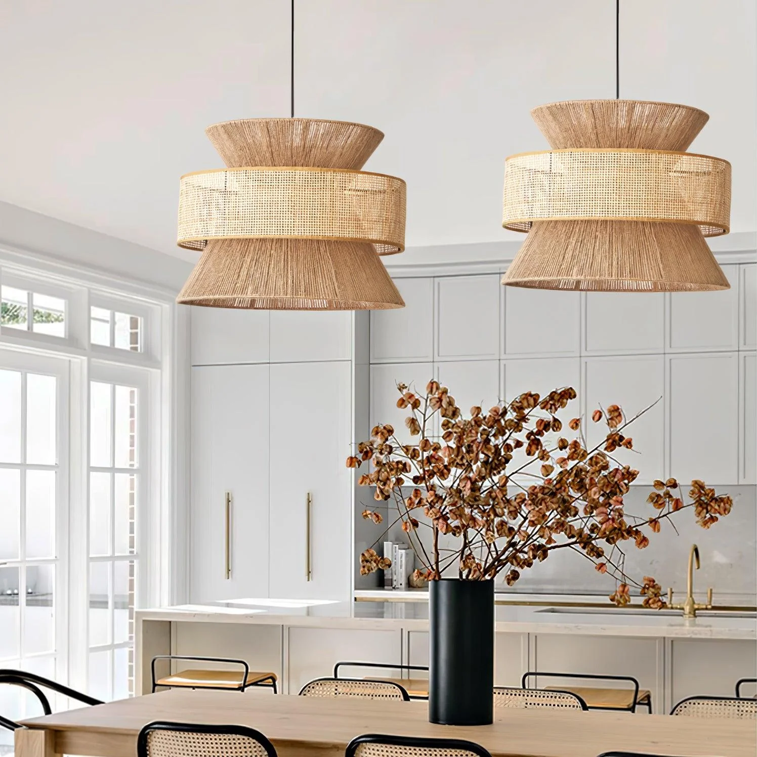Aria Bohemian Bamboo Pendant Lamp - Image 8