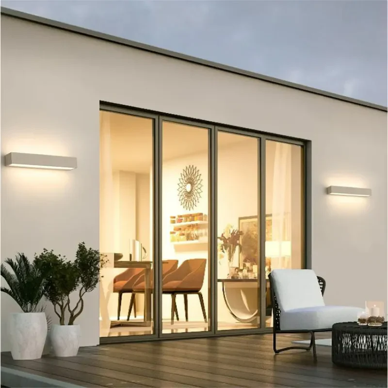 Arisha Modern Cement LED Outdoor Wall Lamp - Image 10