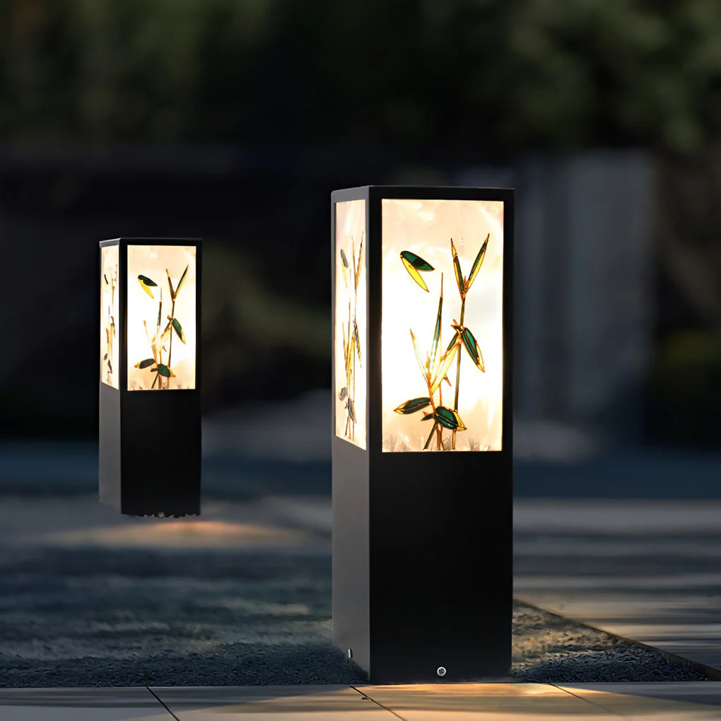 Arleen Vintage Artistic Floral Landscape Bollard Lights