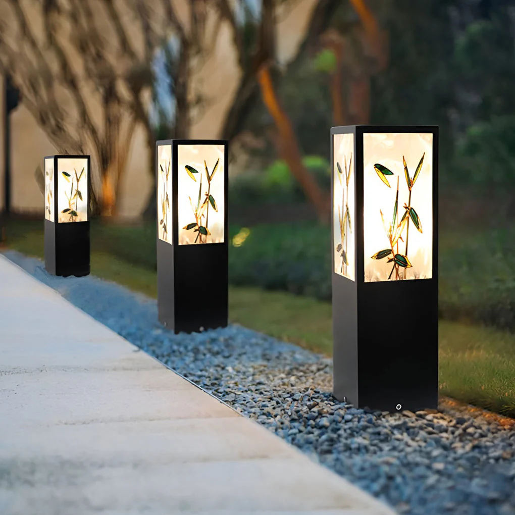 Arleen Vintage Artistic Floral Landscape Bollard Lights - Image 6