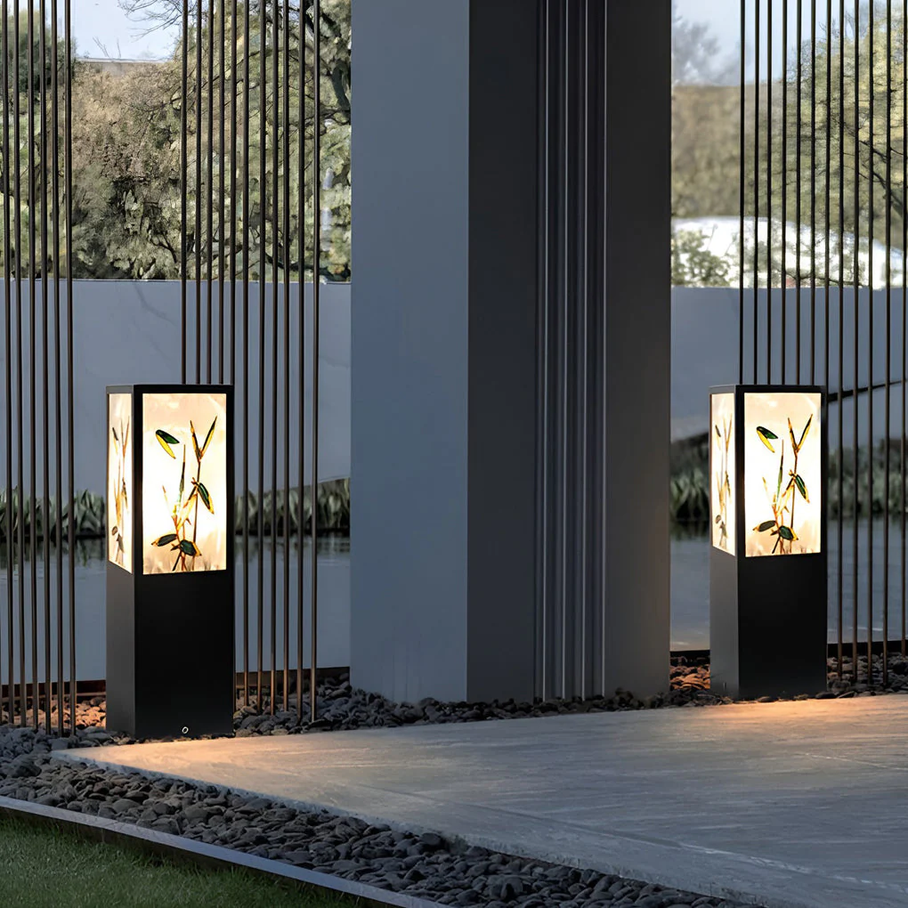 Arleen Vintage Artistic Floral Landscape Bollard Lights - Image 7