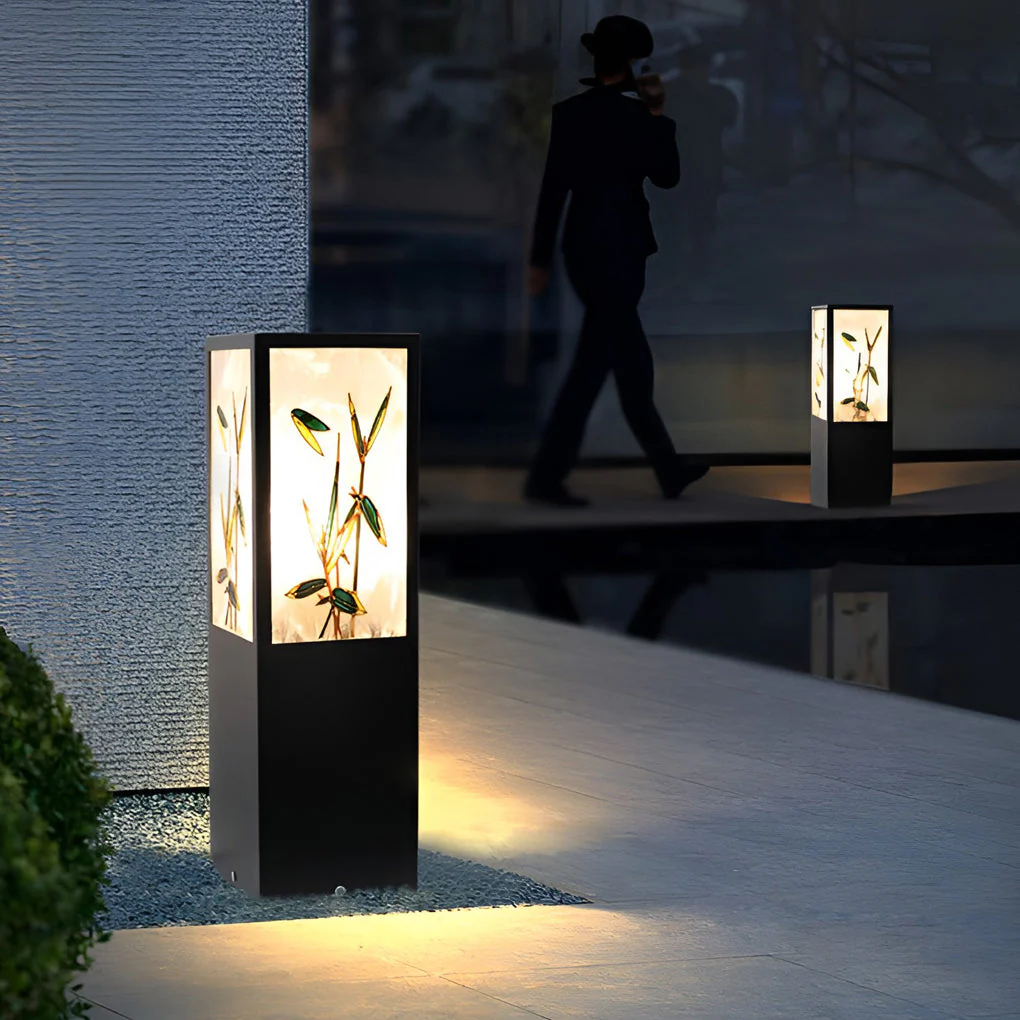 Arleen Vintage Artistic Floral Landscape Bollard Lights - Image 8
