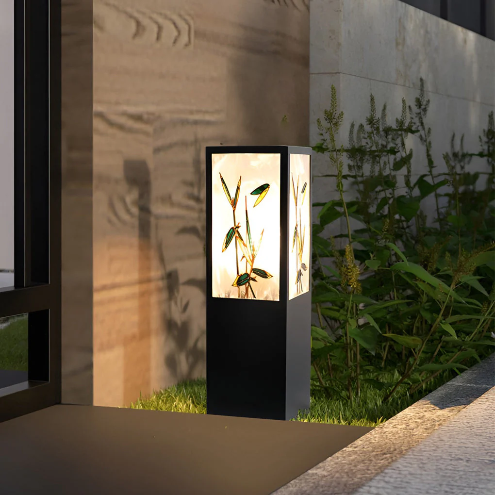 Arleen Vintage Artistic Floral Landscape Bollard Lights - Image 9