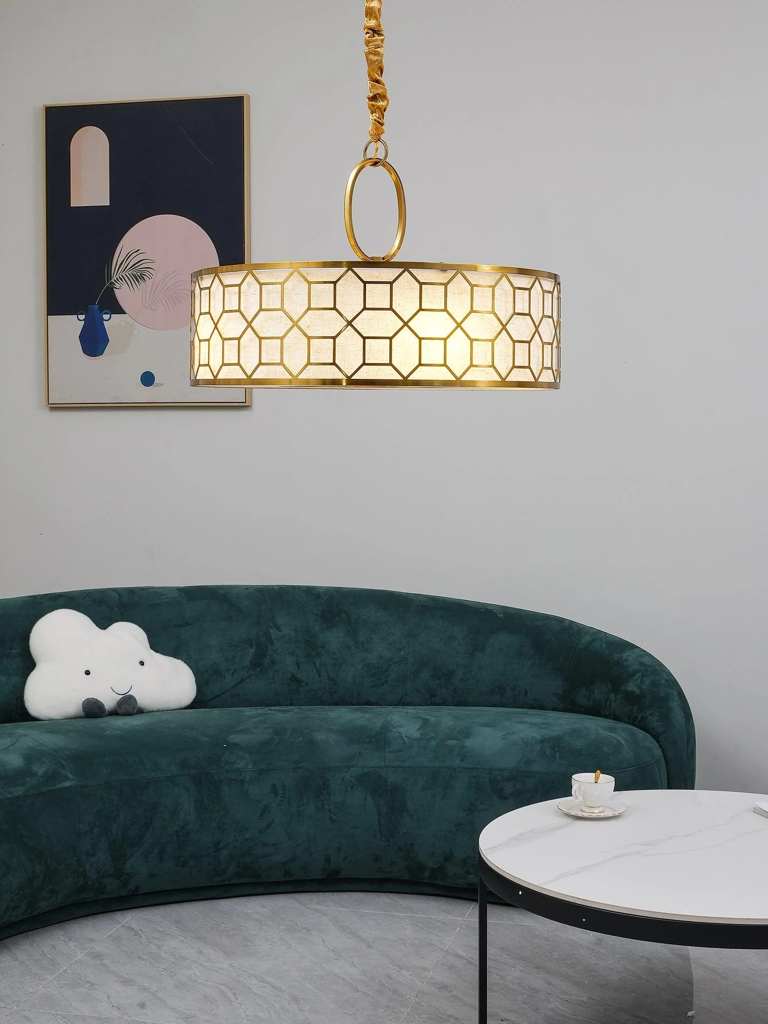 Arshaor Premium Elegance Round Copper Glass Pendant light - Image 4