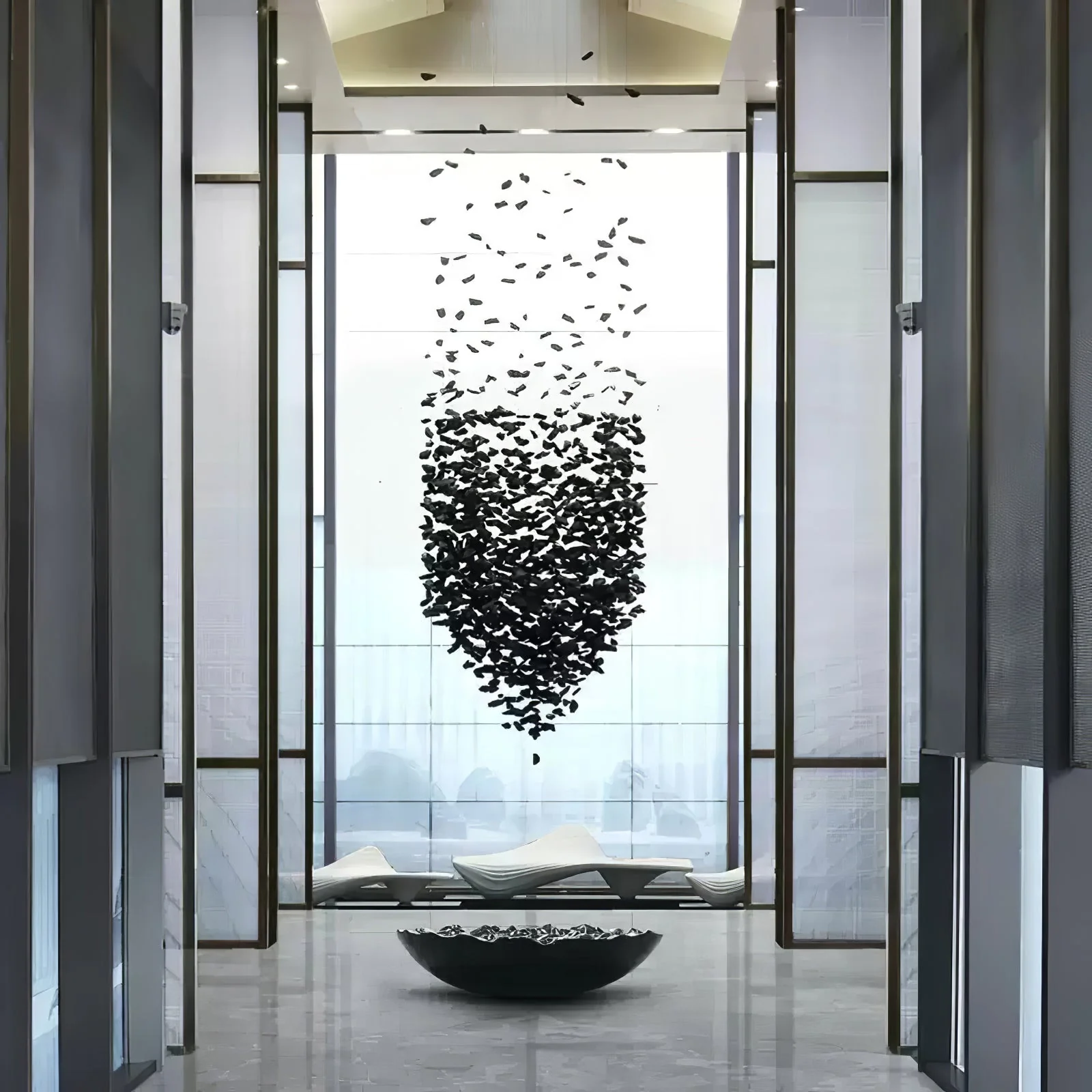 Arsilus Charcoal Stone Cascade Chandeliers for Artistic Space - Image 9