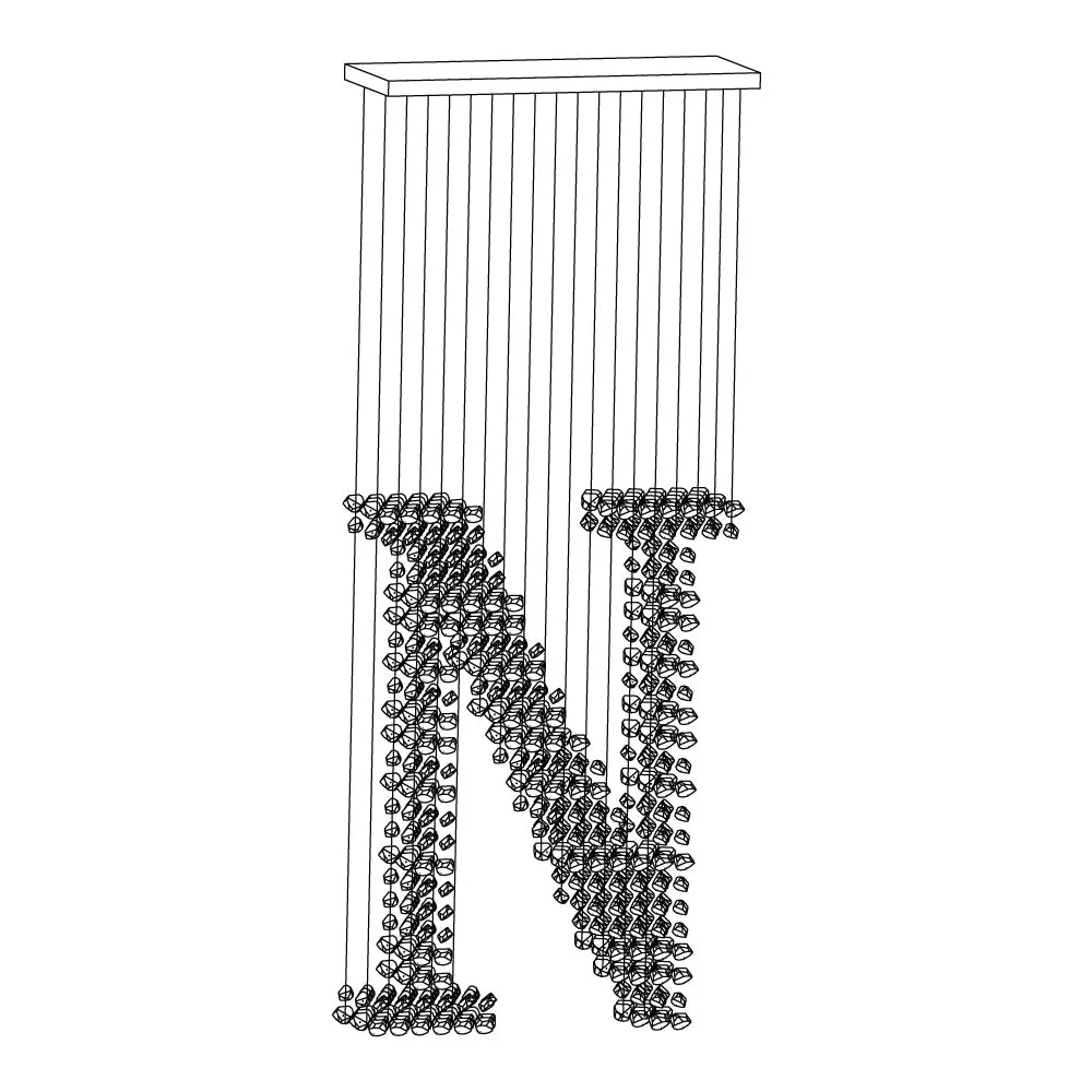 Arsilus Charcoal Stone Sculptural Chandelier Letter M to R - Image 46