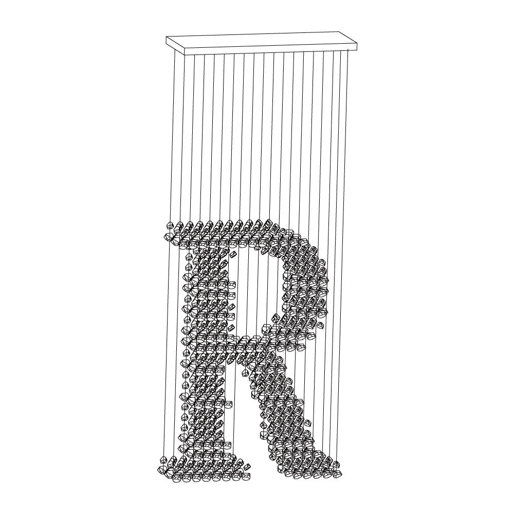 Arsilus Charcoal Stone Sculptural Chandelier Letter M to R - Image 50