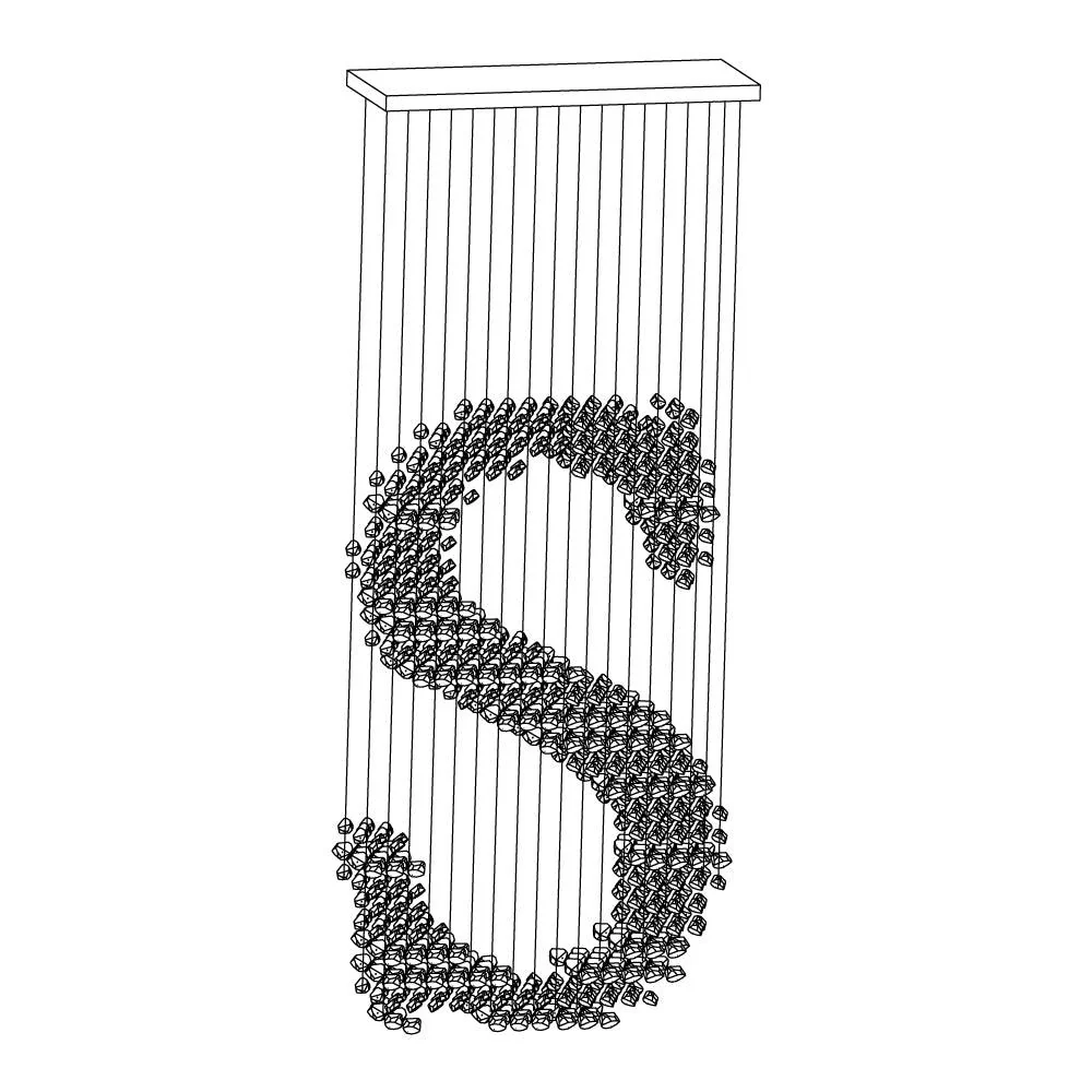 Arsilus Charcoal  Stone Sculptural Chandelier  Letter S to Z - Image 48