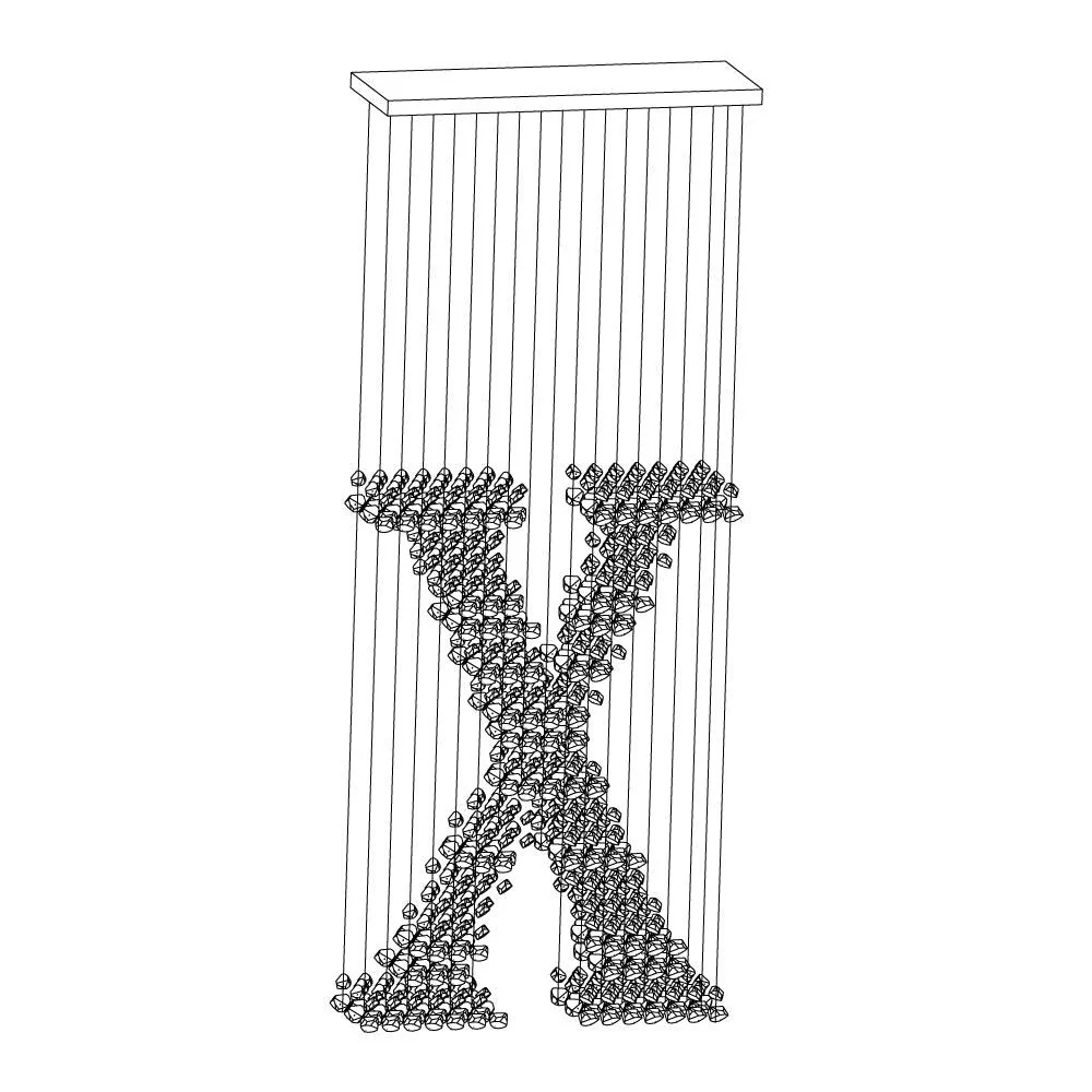Arsilus Charcoal  Stone Sculptural Chandelier  Letter S to Z - Image 54