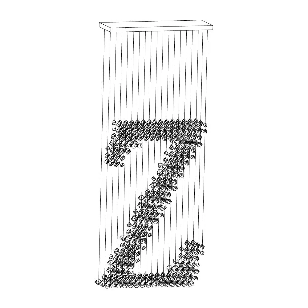 Arsilus Charcoal  Stone Sculptural Chandelier  Letter S to Z - Image 57